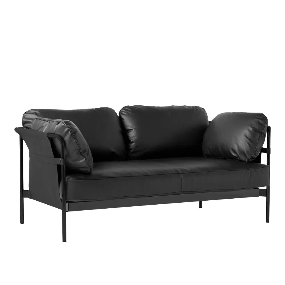 Can 2-sitssoffa Black/Black
