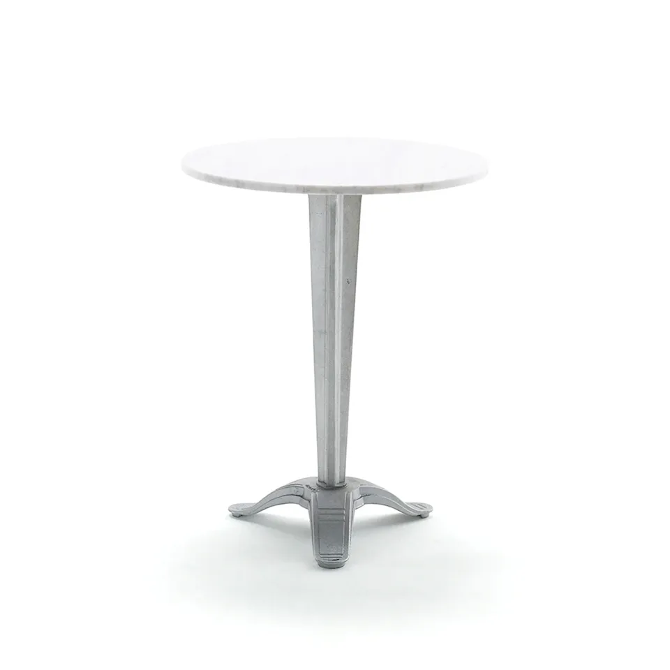 Calais Bord Liten Fot Vit Carrara Marmor