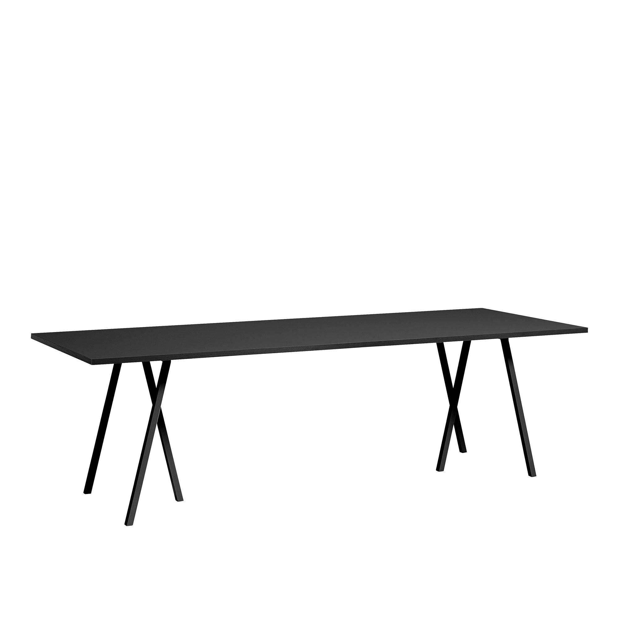 HAY - Loop Stand Table with Support 250 x 92,5 cm Black - Matbord - Leif Jørgensen - Svart