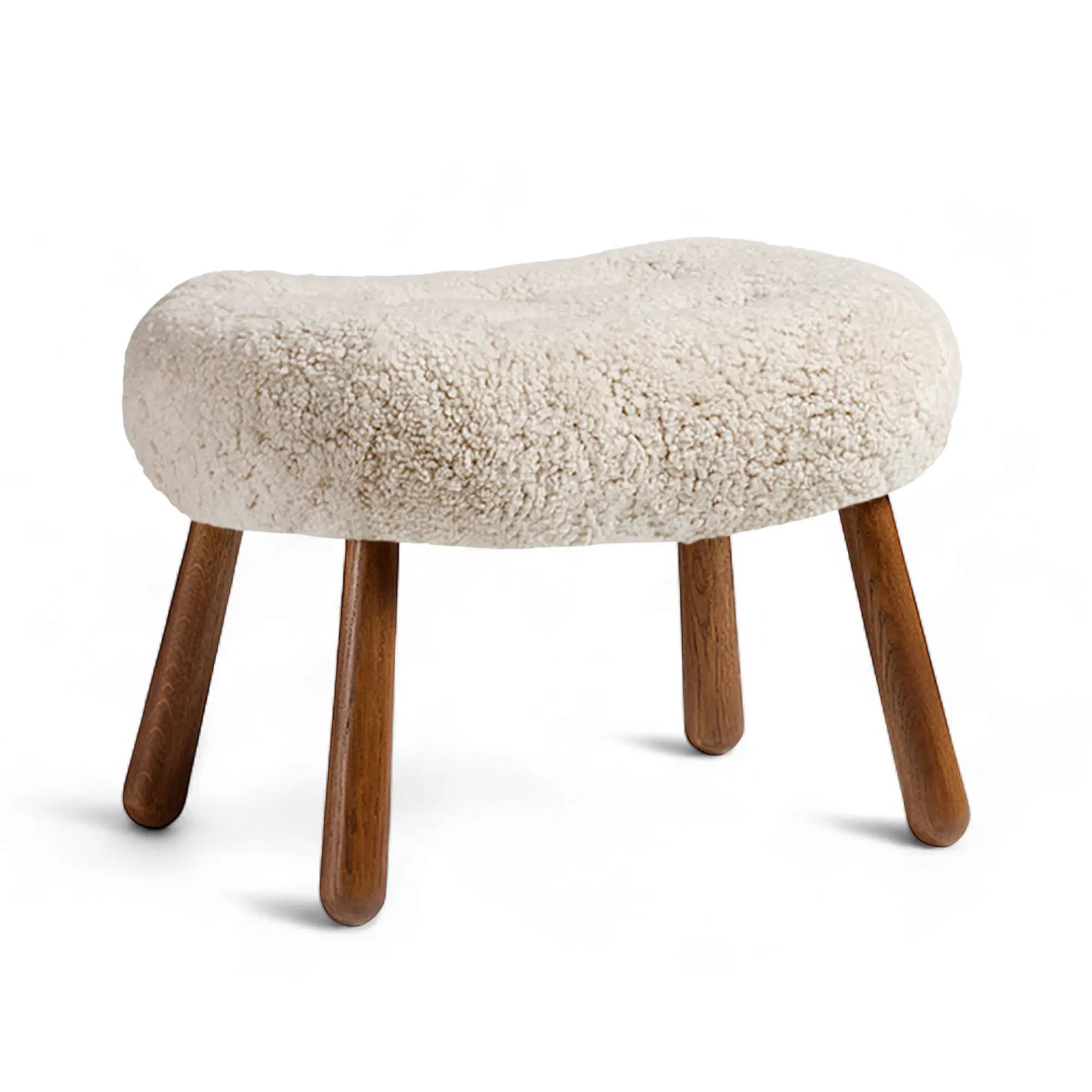 Clam Stool Sheepskin Moonlight Fumed Oak