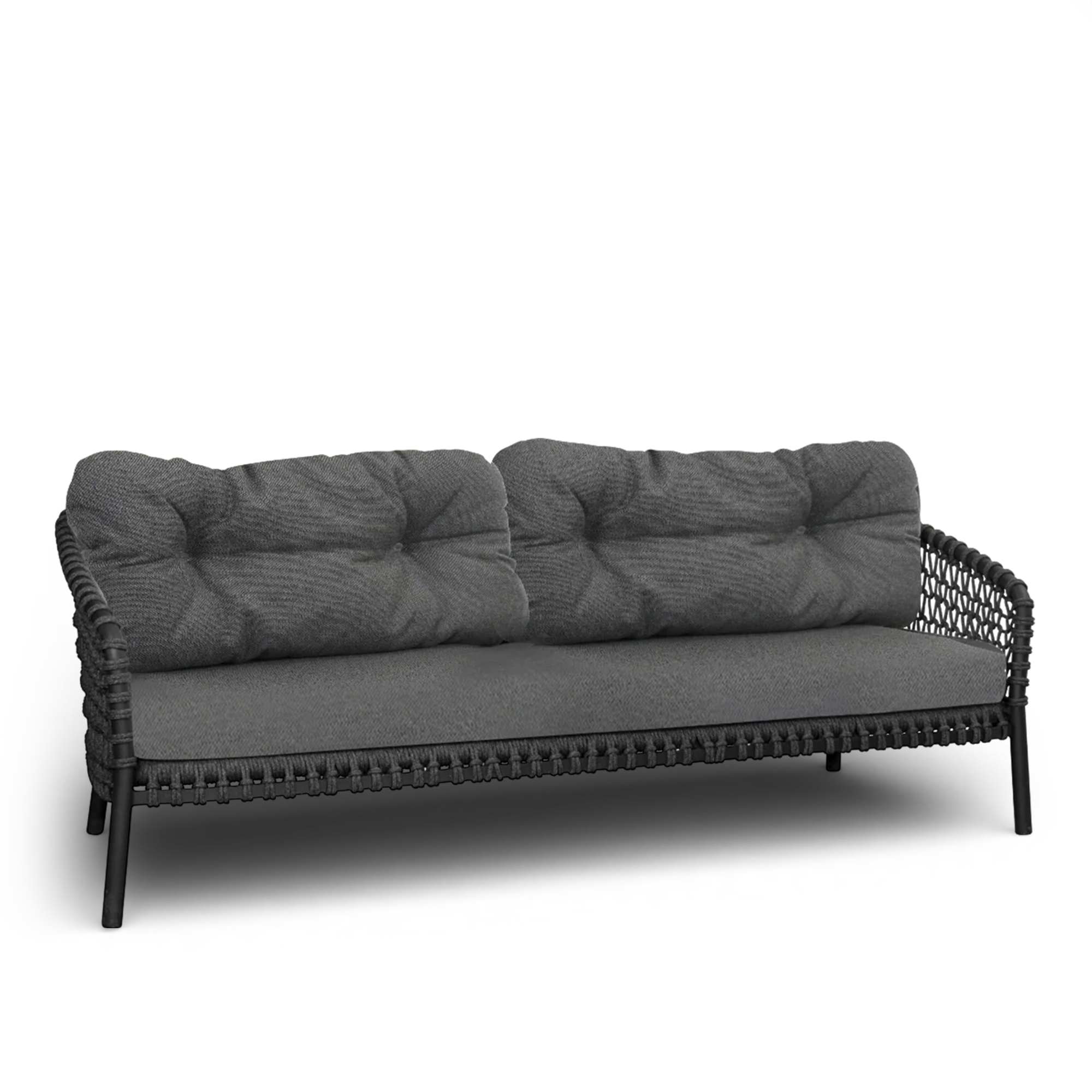Cane-Line - Ocean Large 3-Sitssoffa - Dark Grey, Cane-line Soft Rope - Soffor utomhus | Utemöbler - Loungemöbler - Soffor Utomhus | Möbelexperten