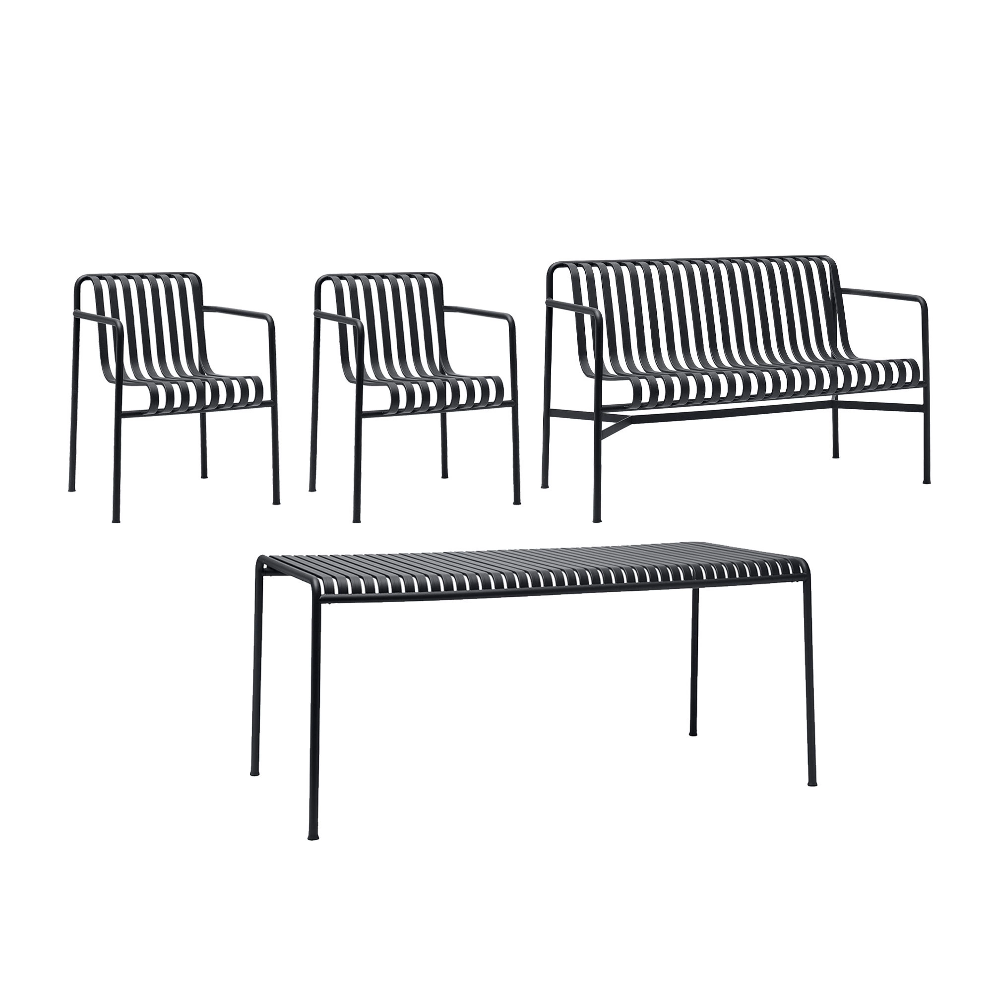 HAY - Palissade Set 4 Anthracite - Matstolar utomhus - Ronan & Erwan Bouroullec - Grå