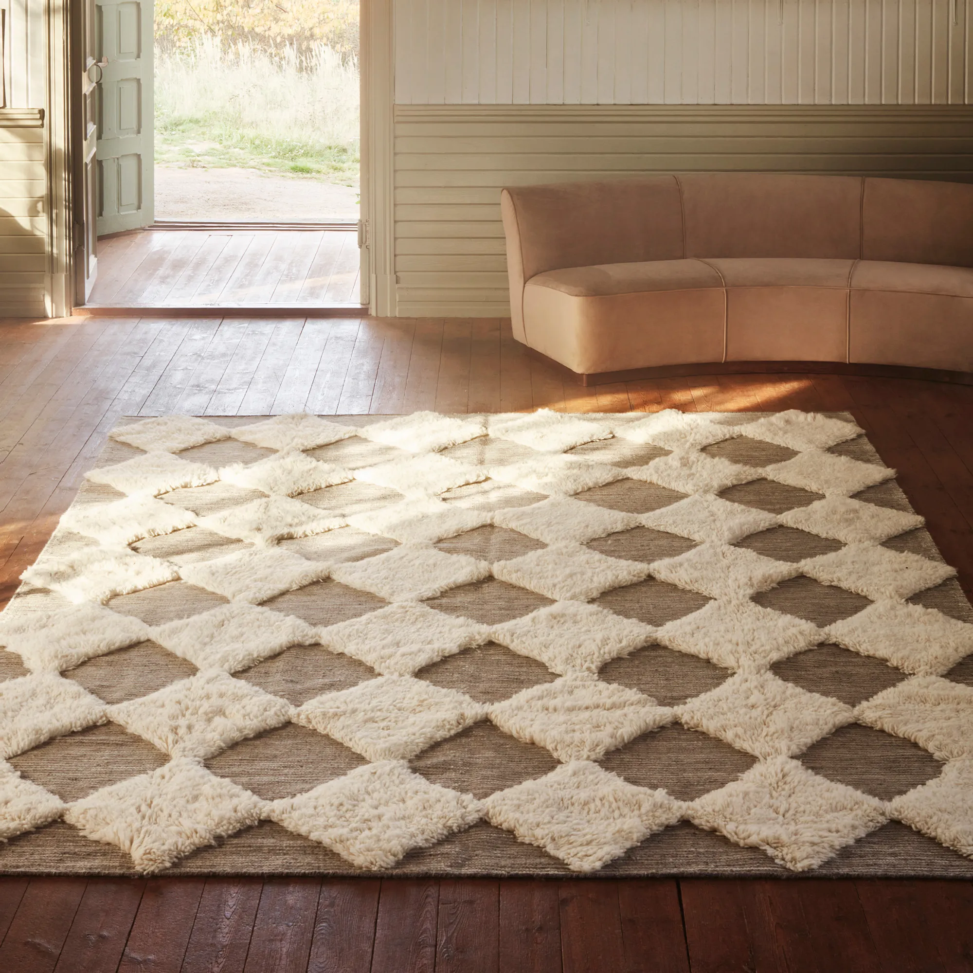 Chess Rug Grey