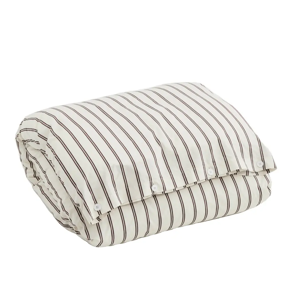 Percale stripes double duvet cover 220x220cm