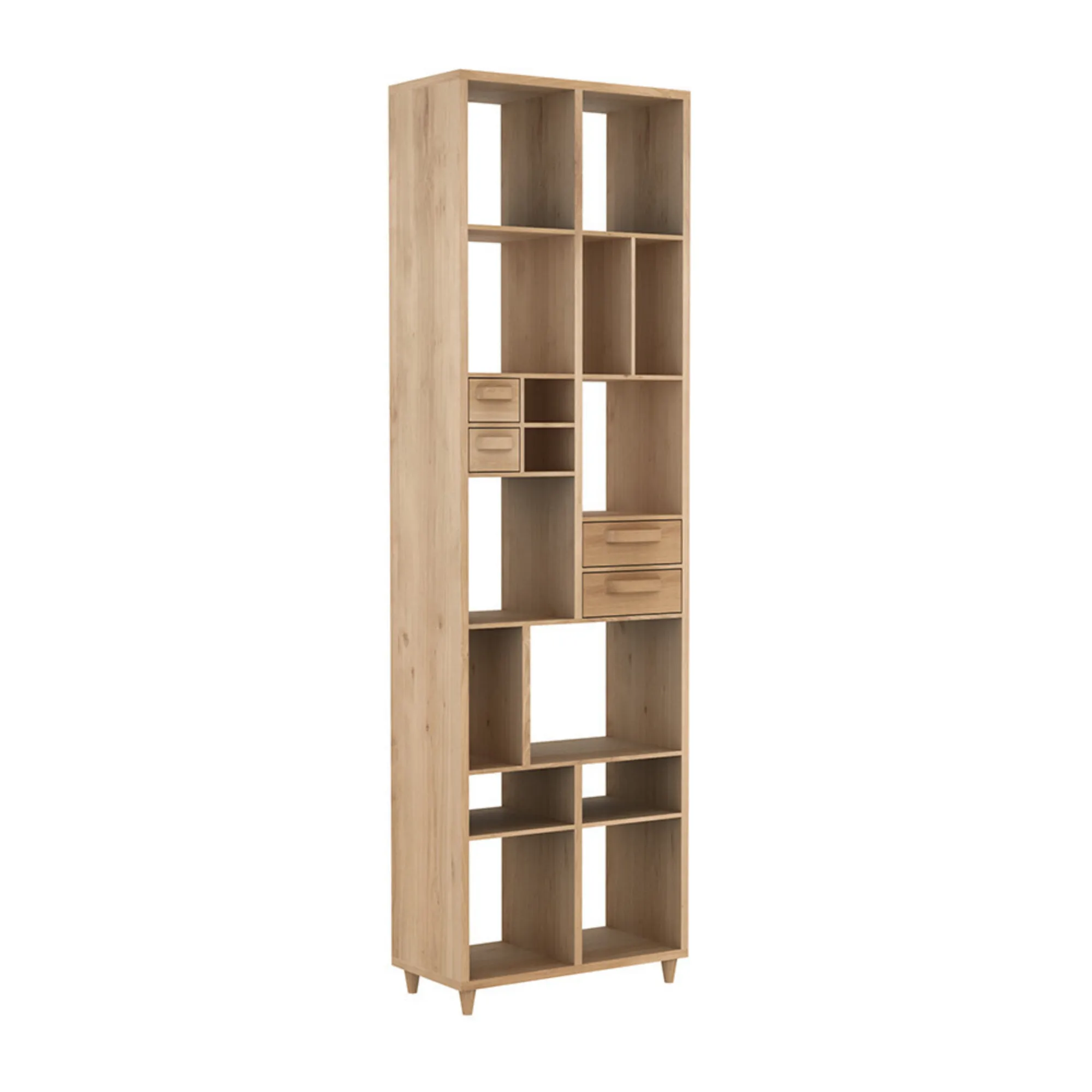 Pirouette Book Rack Oak 4 Drawers