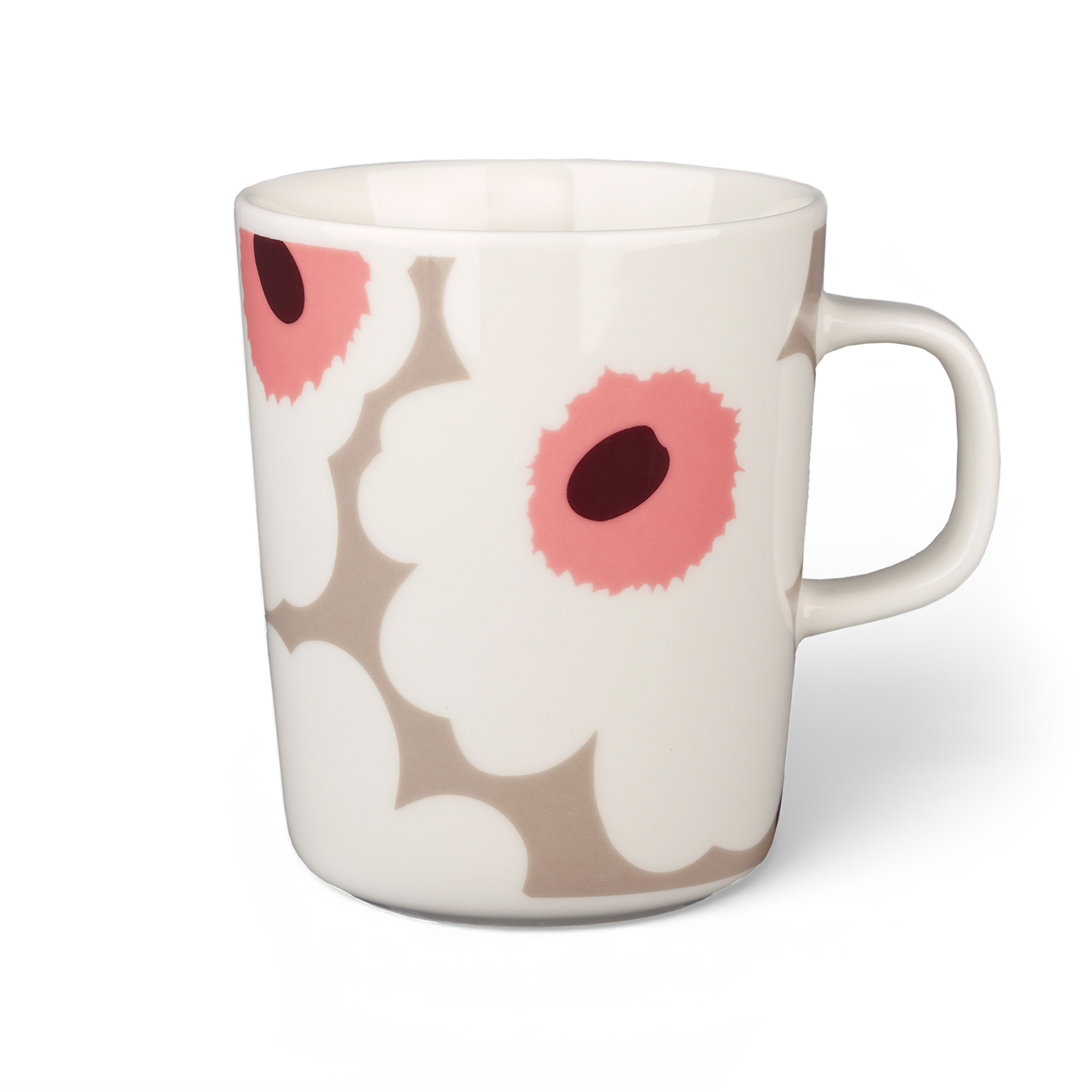 Marimekko - Unikko Mug 25 cl White Clay Rose - Kaffekoppar - Sami Ruotsalainen