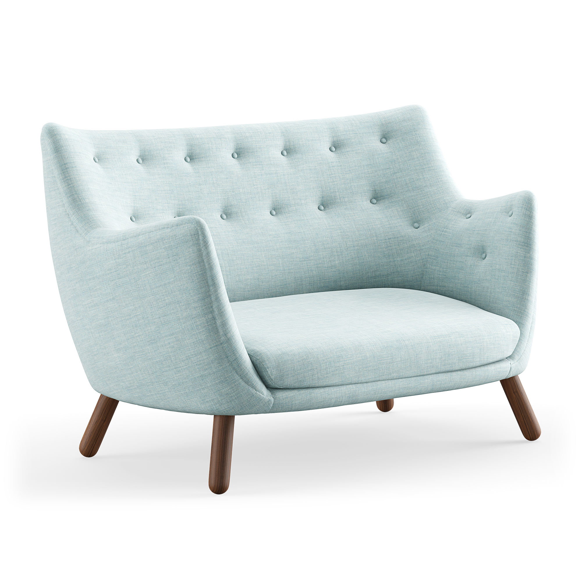 House of Finn Juhl - Poet Sofa, Walnut, Cat. 1 Remix 823 - Soffor - Finn Juhl - Träfärgad,Blå