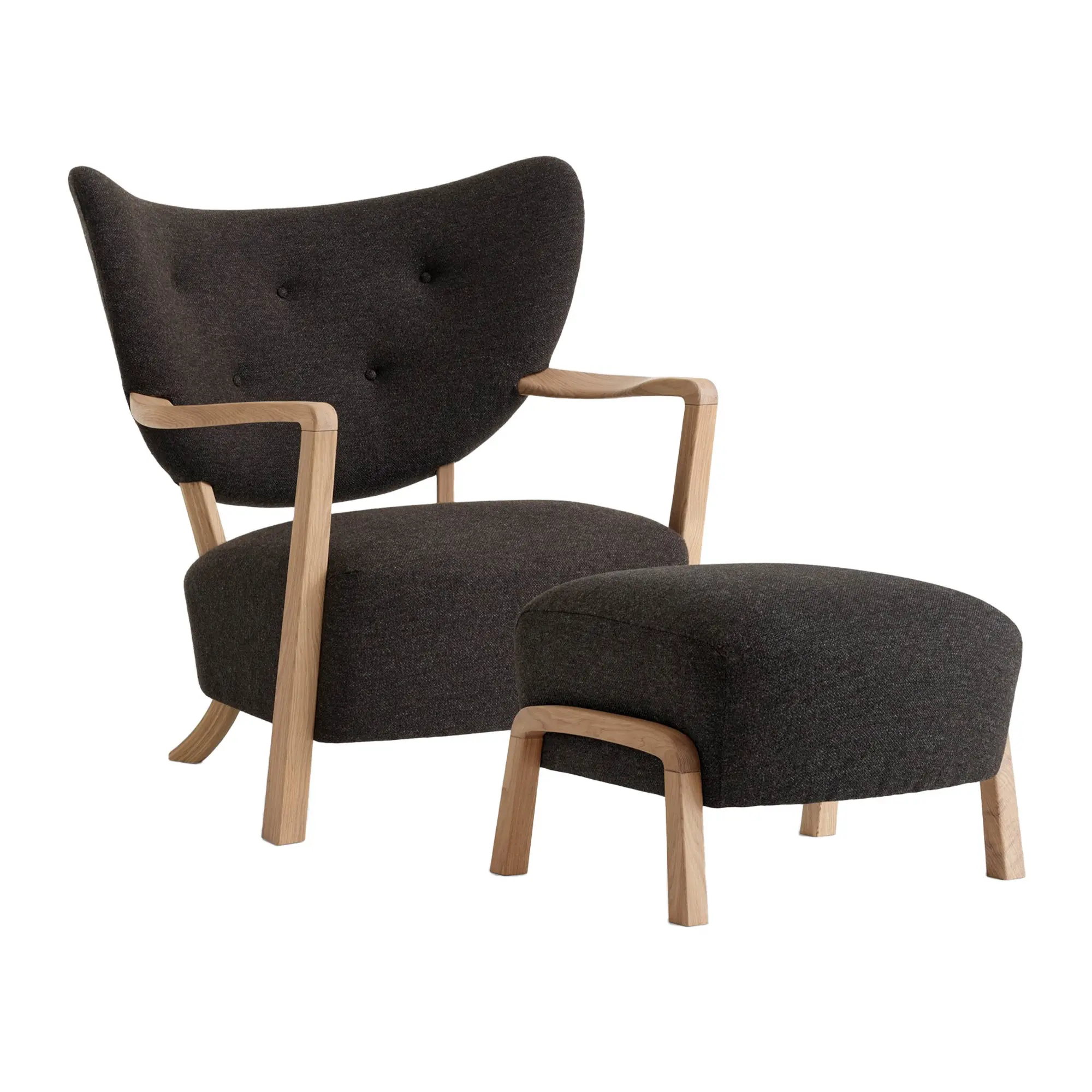 Wulff Lounge Chair ATD2 & Pouf ATD3 - Oak
