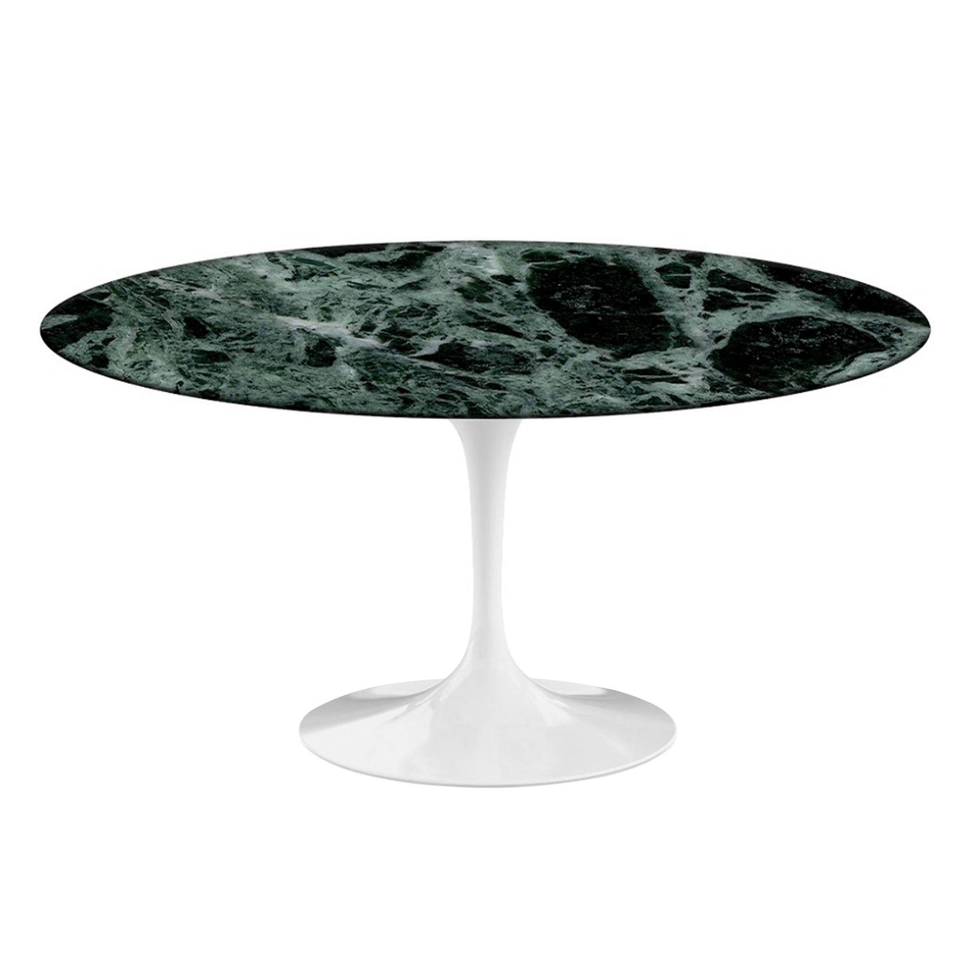 Knoll - Saarinen Round Table - Matbord, Ø 152 cm, Vitt underrede, skiva i matt grön Alpi marmor - Matbord - Eero Saarinen | Möbler - Bord - Matbord | Möbelexperten