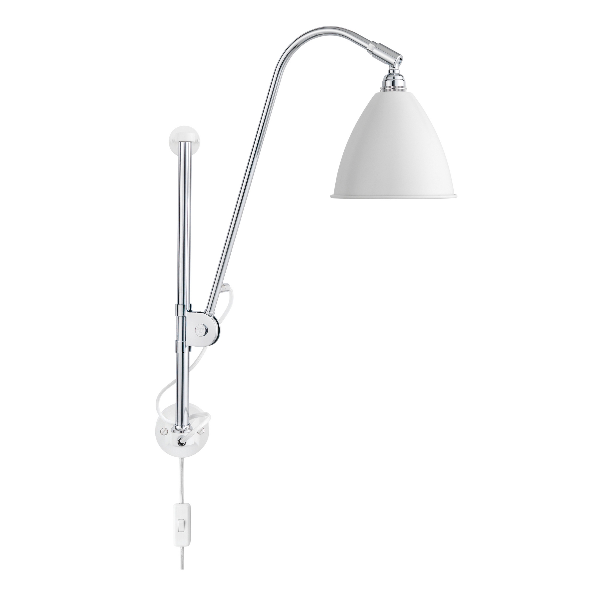 Gubi - Bestlite - BL5 Vägglampa, Krombas, Finish: Matt White - Vägglampor - Robert Dudley Best - Vit