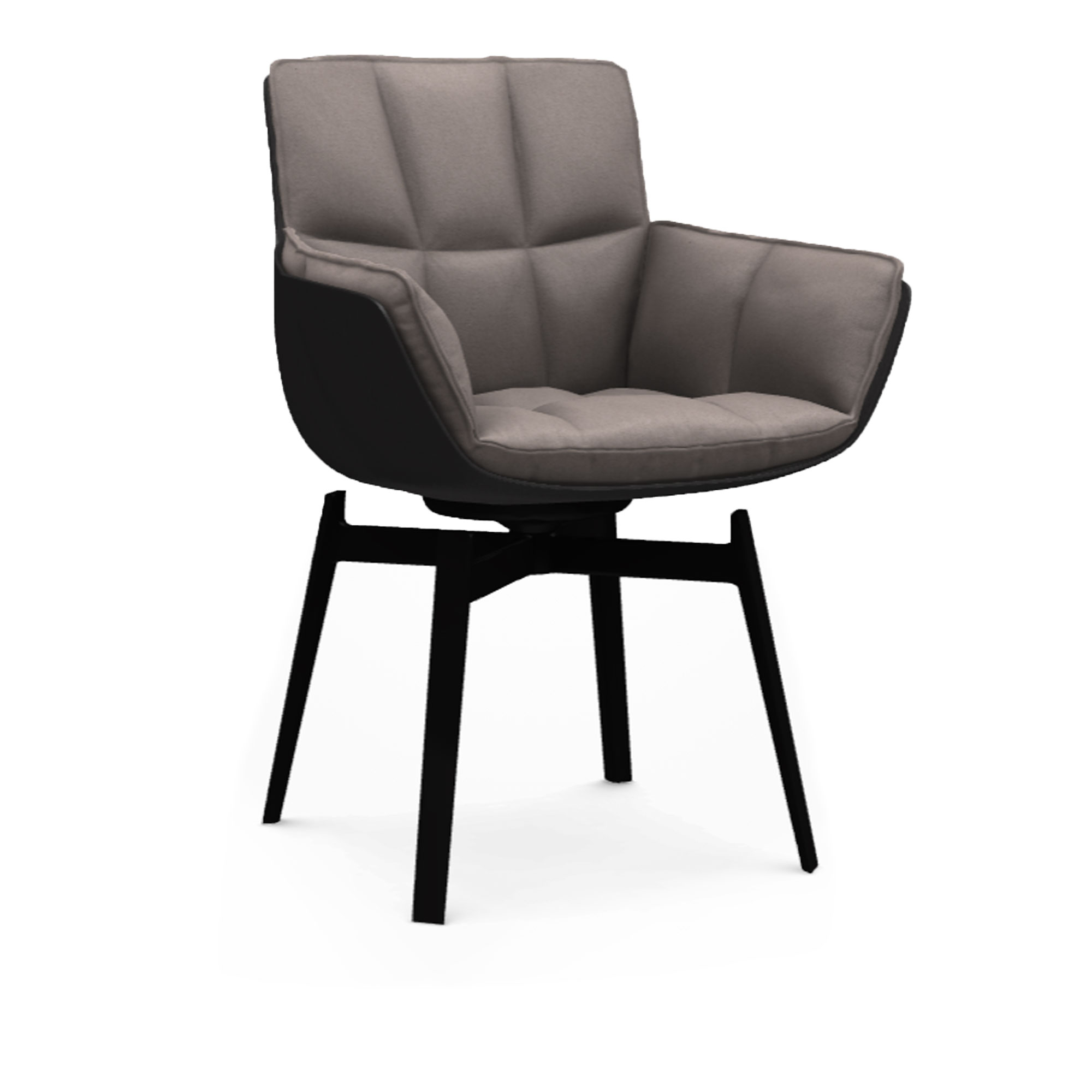 B&B Italia - Husk - Karmstol, Utförande: Svart, Tyg: Kat. A - Asolo - 2129102 - Matstolar - Patricia Urquiola - Beige - Metall/Textilmaterial/Syntetiskt/Plast