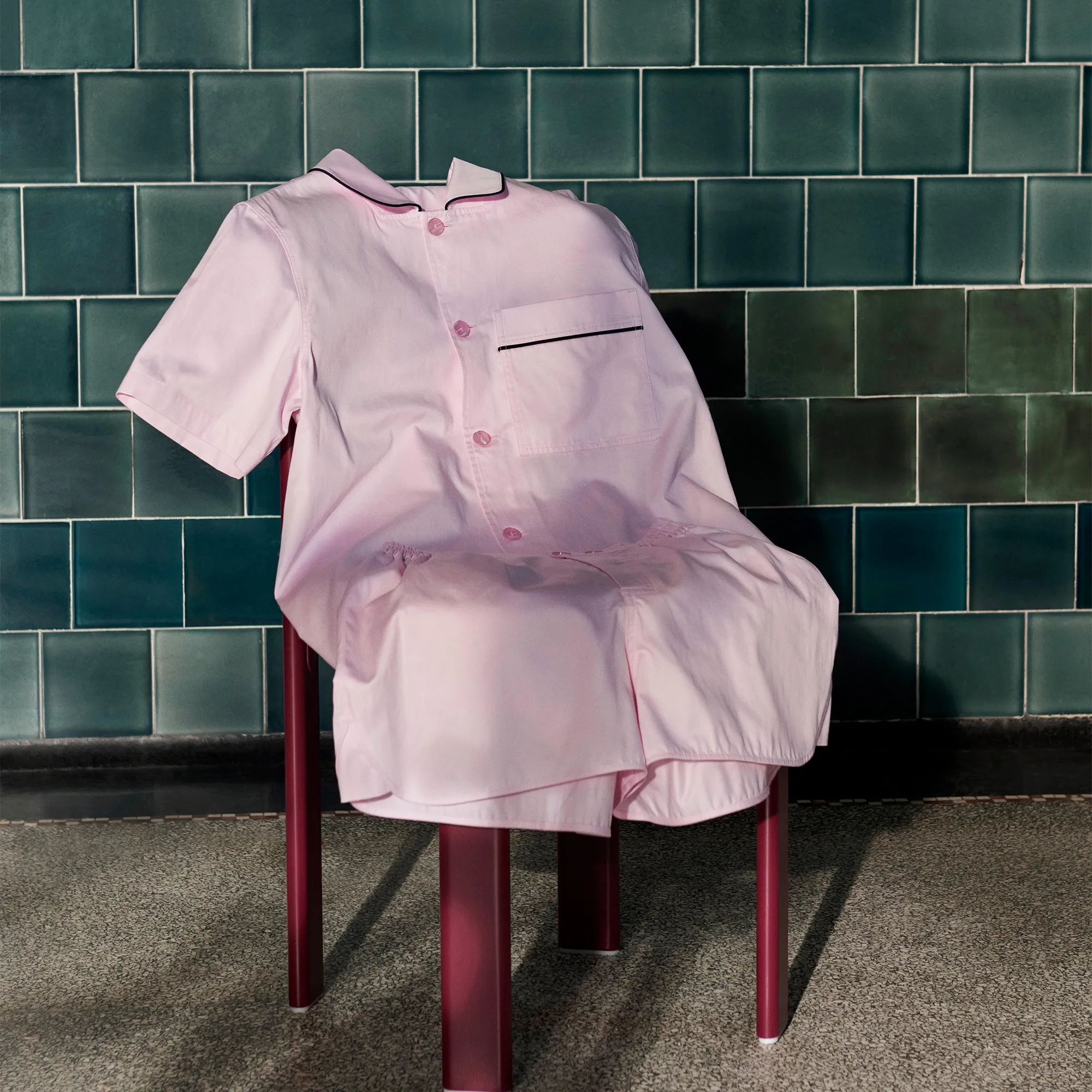 Outline pyjamasskjorte Soft Pink