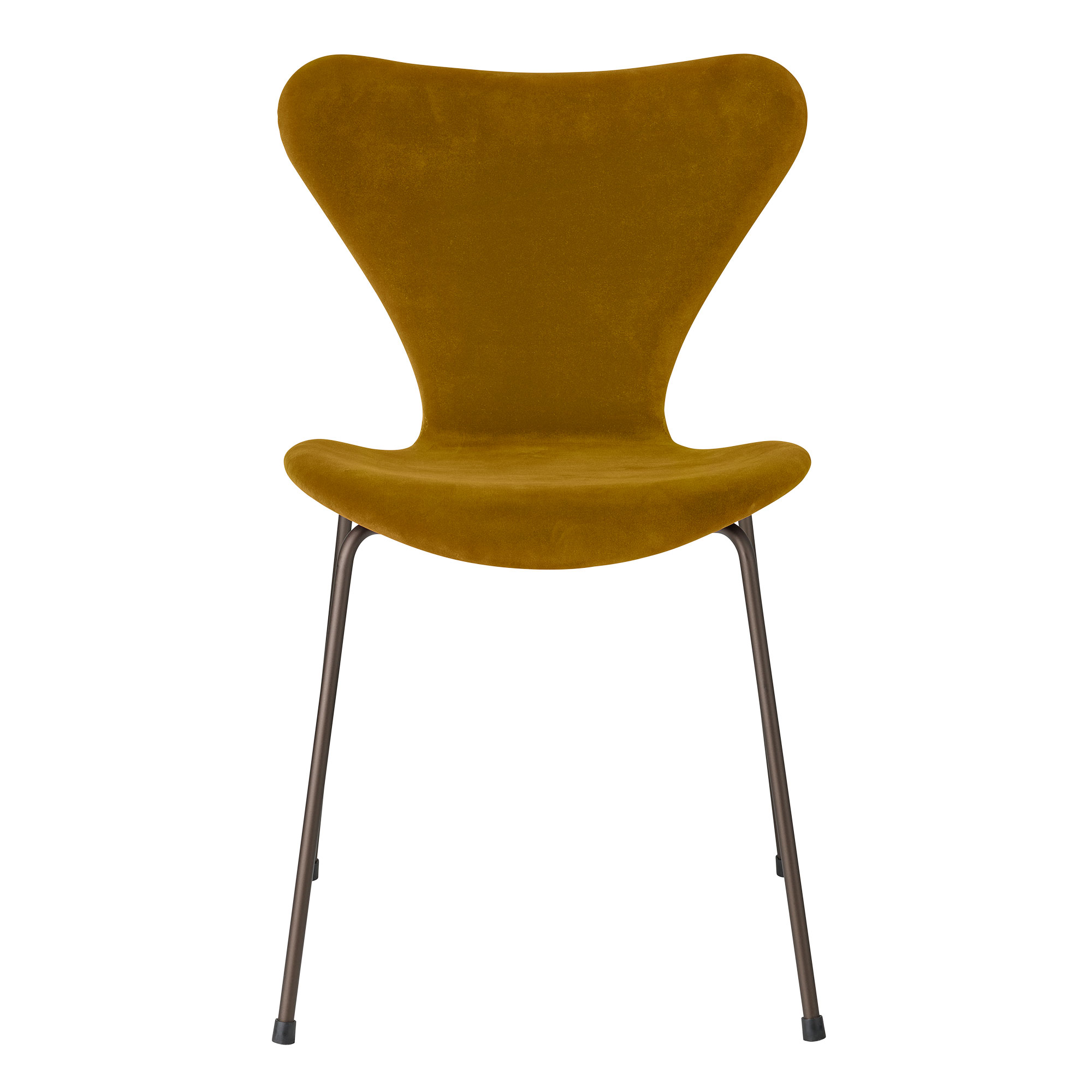 Fritz Hansen - Sjuan 3107 Velvet Edition Soft Ochre - Matstolar - designer_arne_jacobsen - Gul - Metall/Textilmaterial