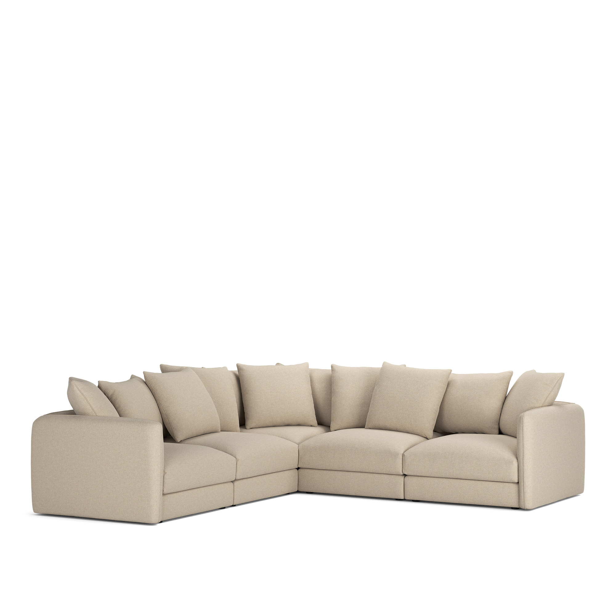 NOGA - Pavarotti 5-Seater Corner, Removable Cover, Cushion Variant 01, Lario 107 - Soffor - Beige