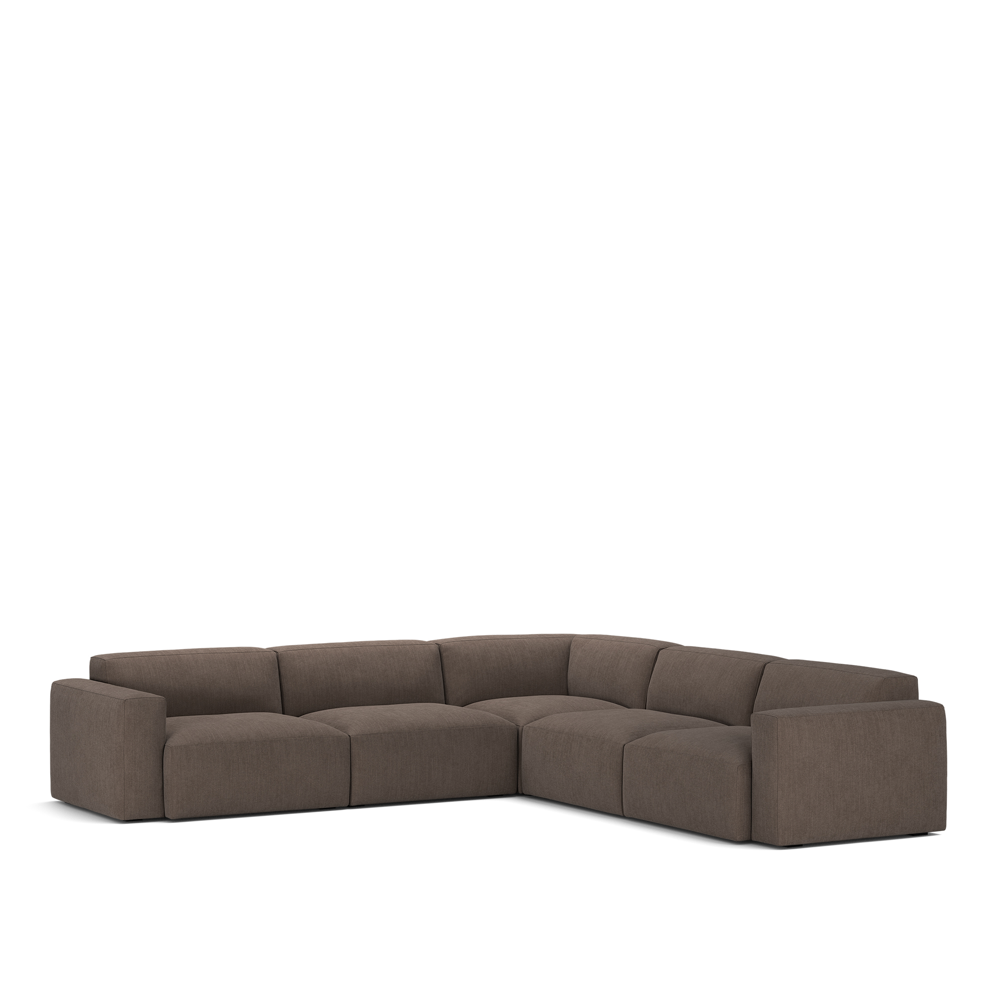 NOGA - Brick 5-Seater Corner Shadow Dark Brown Fixed Upholstery - Soffor - Brun