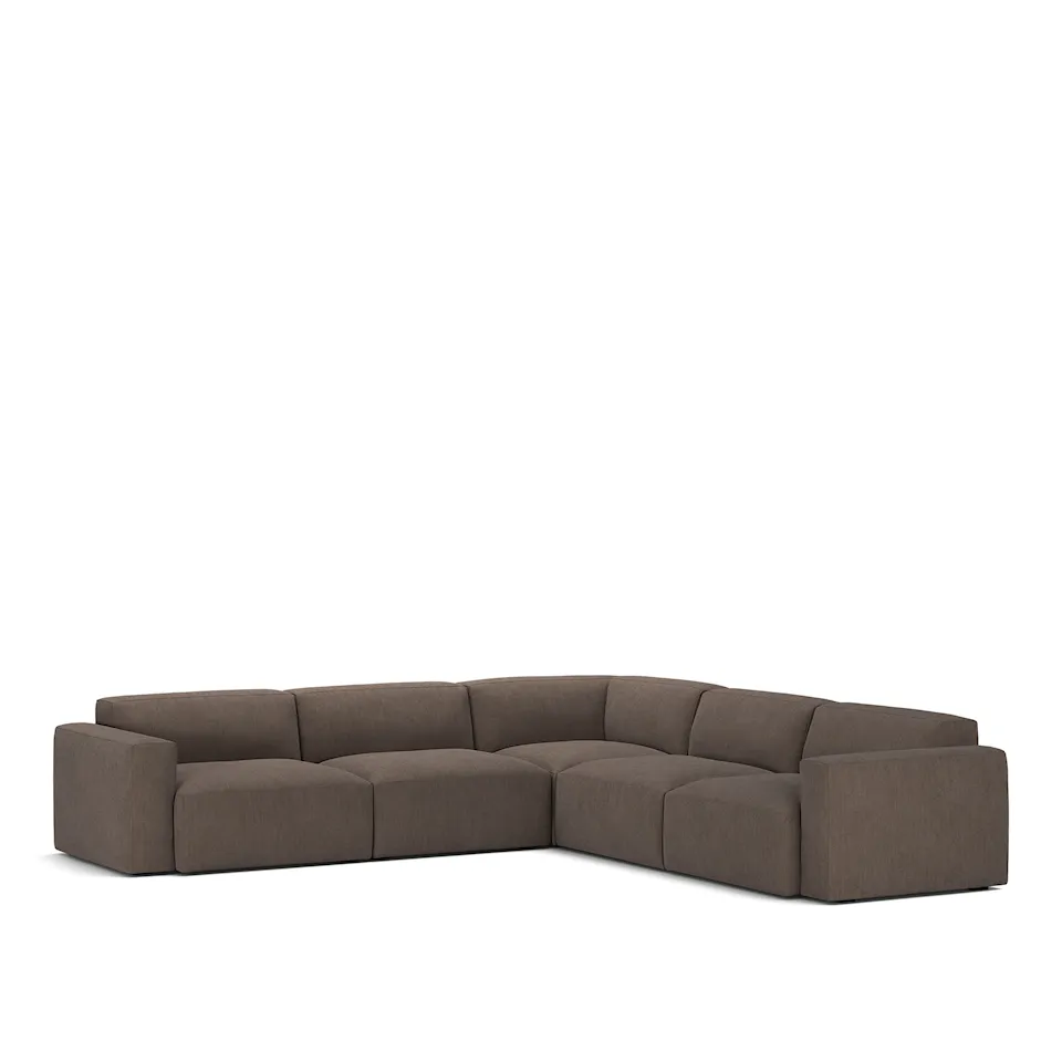 Brick 5-Seater Corner Shadow Dark Brown Fixed Upholstery