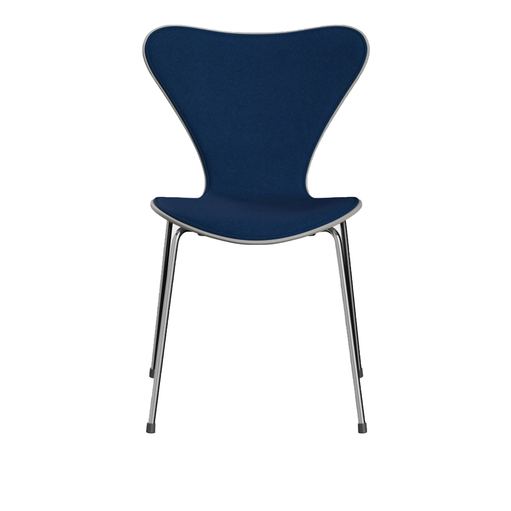 Fritz Hansen - 3107 Sjuan - Framsidesklädd, Nine Grey, Tyg, Tonus 132 - Matstolar - designer_arne_jacobsen - Blå - Metall/Trä/Textilmaterial