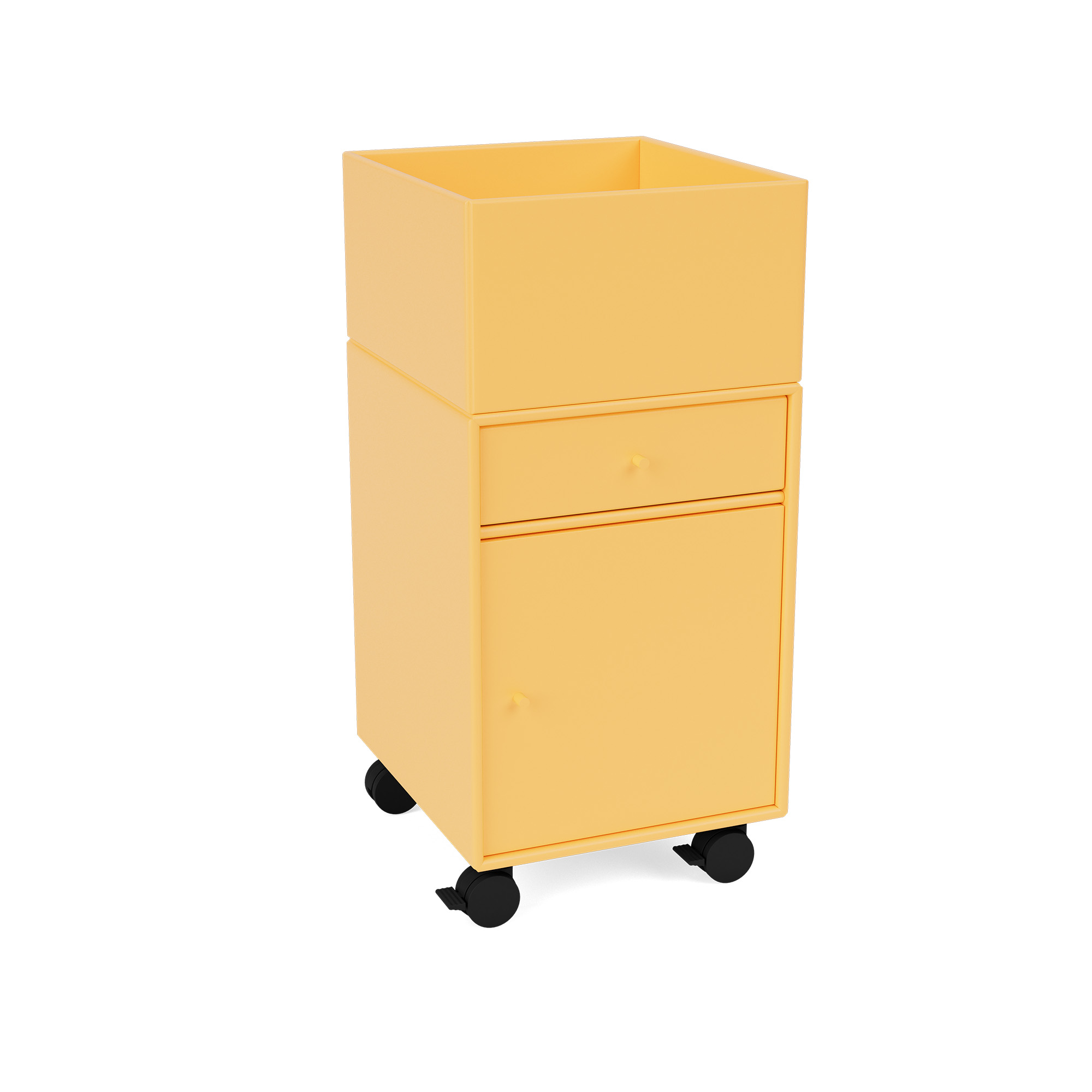 Montana - Runner Office Unit On Castors 166-Acacia 05 Castors CR70 Black - Hurtsar - Peter J. Lassen - Gul - Trä | Möbler - Förvaring Och Hyllor - Hurtsar | Möbelexperten