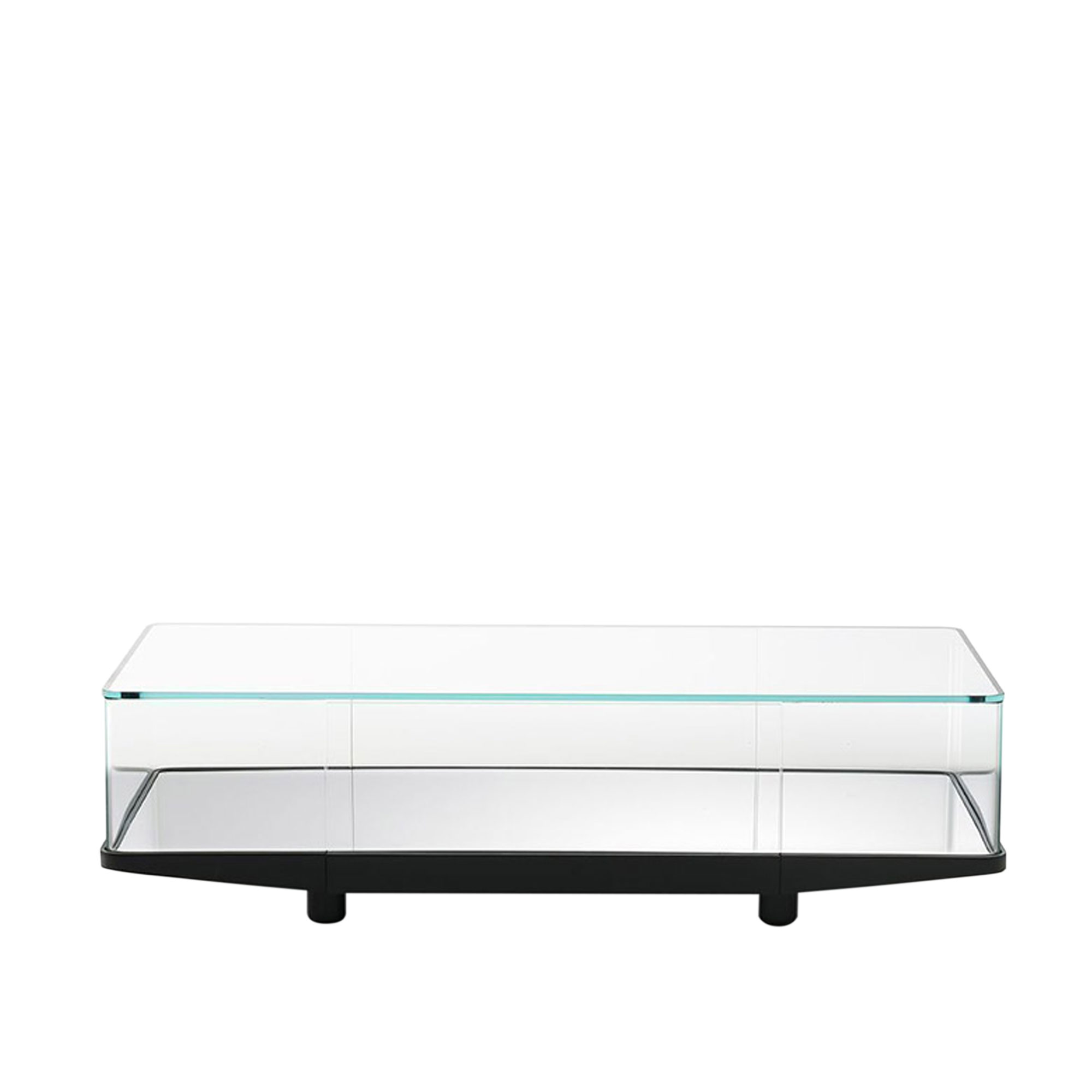 Glas Italia - COR01 Collector Low table, Glass and Black Ash, Base: Flush recessed mirror - Sofabord - Edward Barber,Jay Osgerby - Gjennomsiktig - Glass/Tre