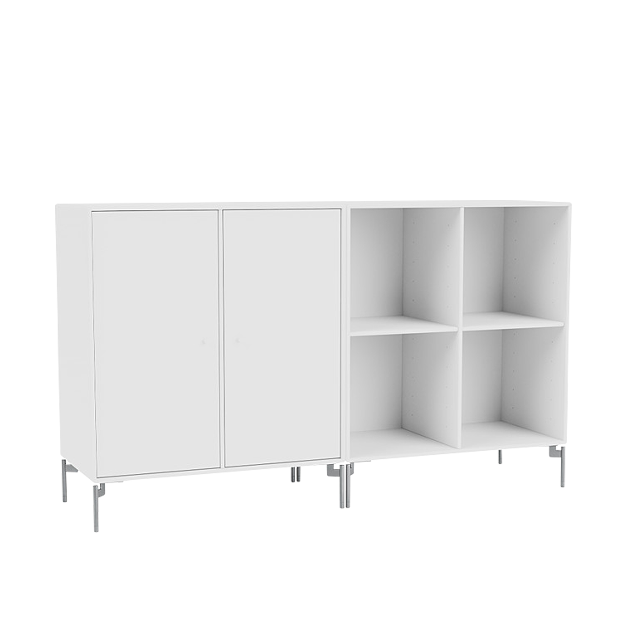 Montana - Pair Classic Sideboard - New White / Matt Chrome Legs - Förvaringsskåp - designer_peter_j_lassen - Vit - MDF