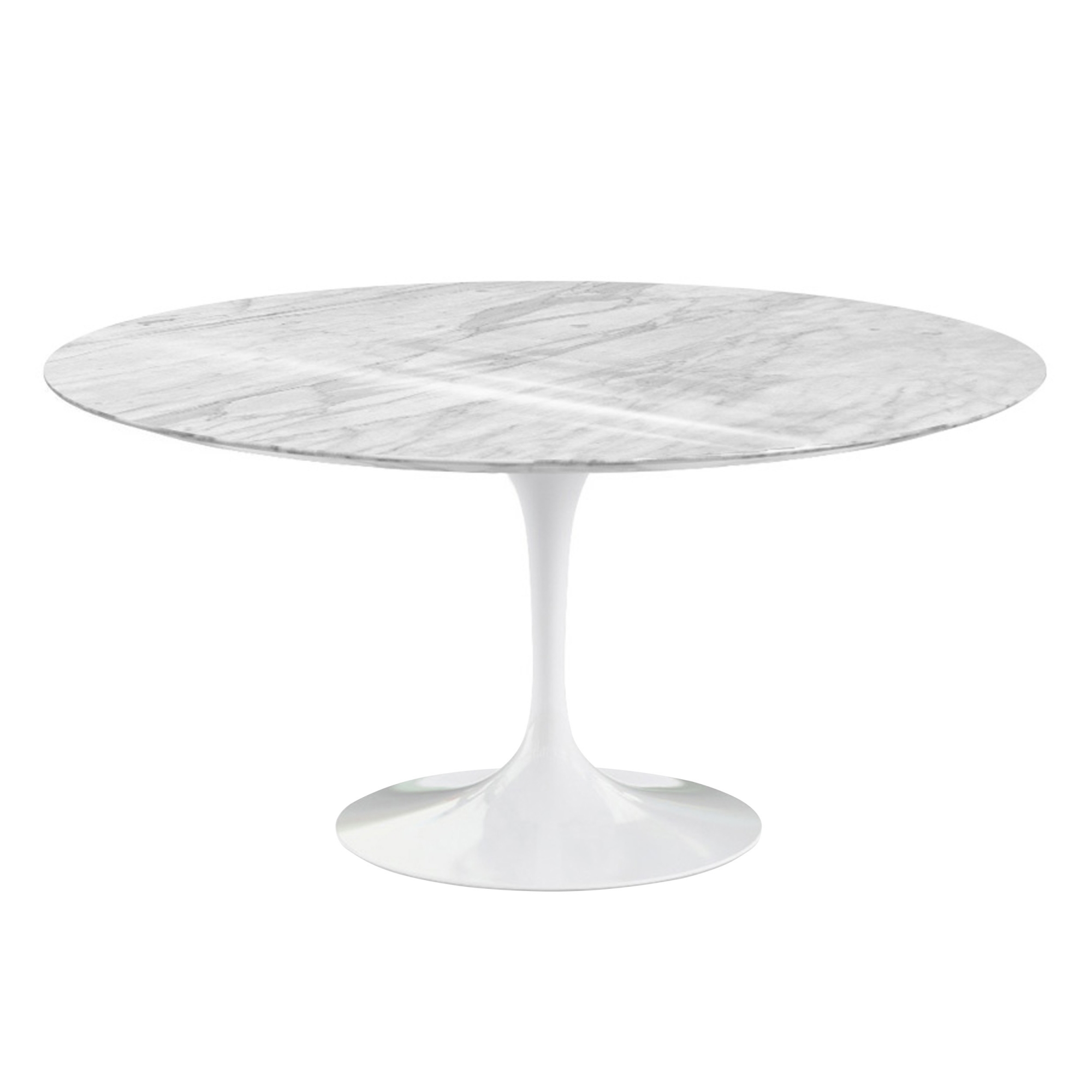 Knoll - Saarinen Round Table - Matbord, Ø 152 cm, Vitt underrede, skiva i glansig Statuarietto marmor - Matbord - Eero Saarinen | Möbler - Bord - Matbord | Möbelexperten