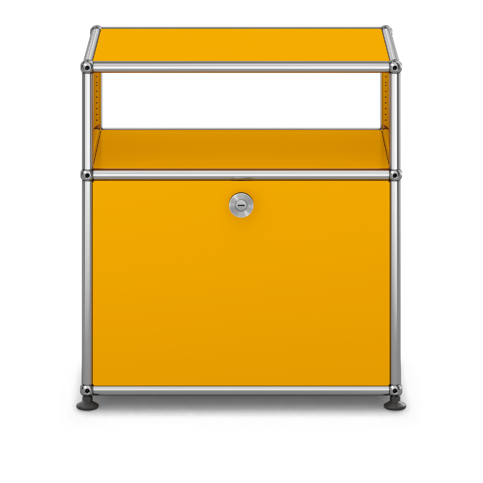 USM - USM Haller Bedside Table M55 Golden Yellow - Sängbord - Fritz Haller & Paul Schärer - Gul - Metall | Möbler - Bord - Sängbord | Möbelexperten