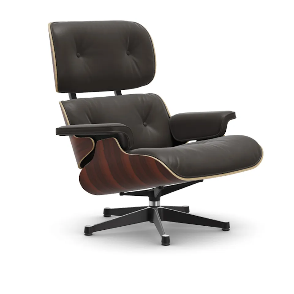 Eames Lounge Chair Santos Palisander Polished/Black lenestol