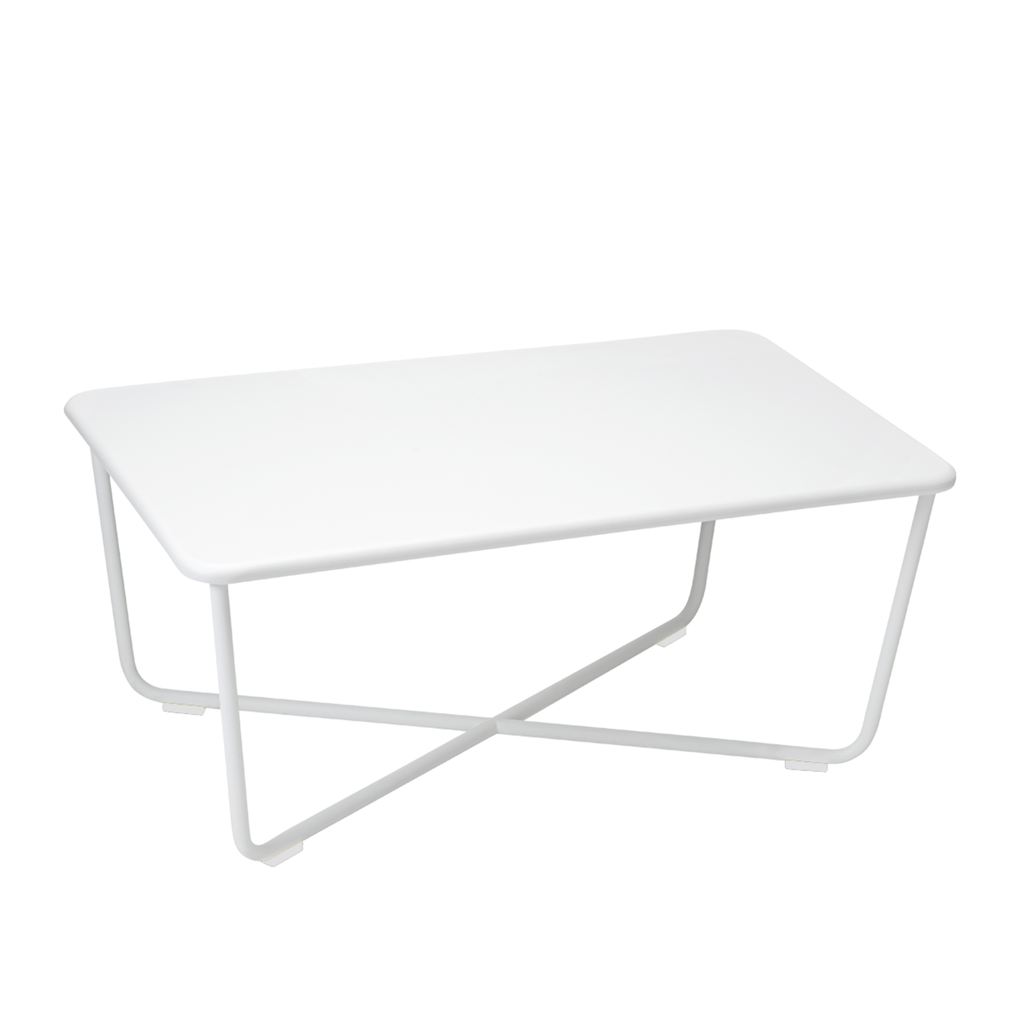 Fermob - Croisette Low Table 97 x 57 cm, Cotton White - Småbord & Sidobord utomhus - Pascal Mourgue - Vit - Metall