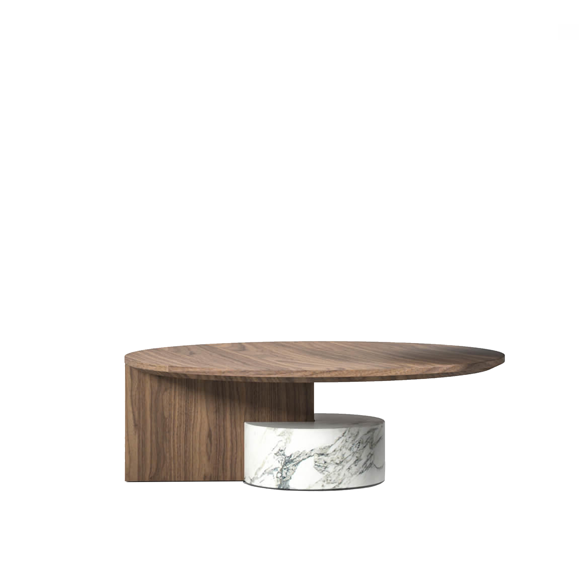 Cassina - 557 Sengu Table Ø 90 cm - Sofabord - Patricia Urquiola - Tre farget - Tre/Stein