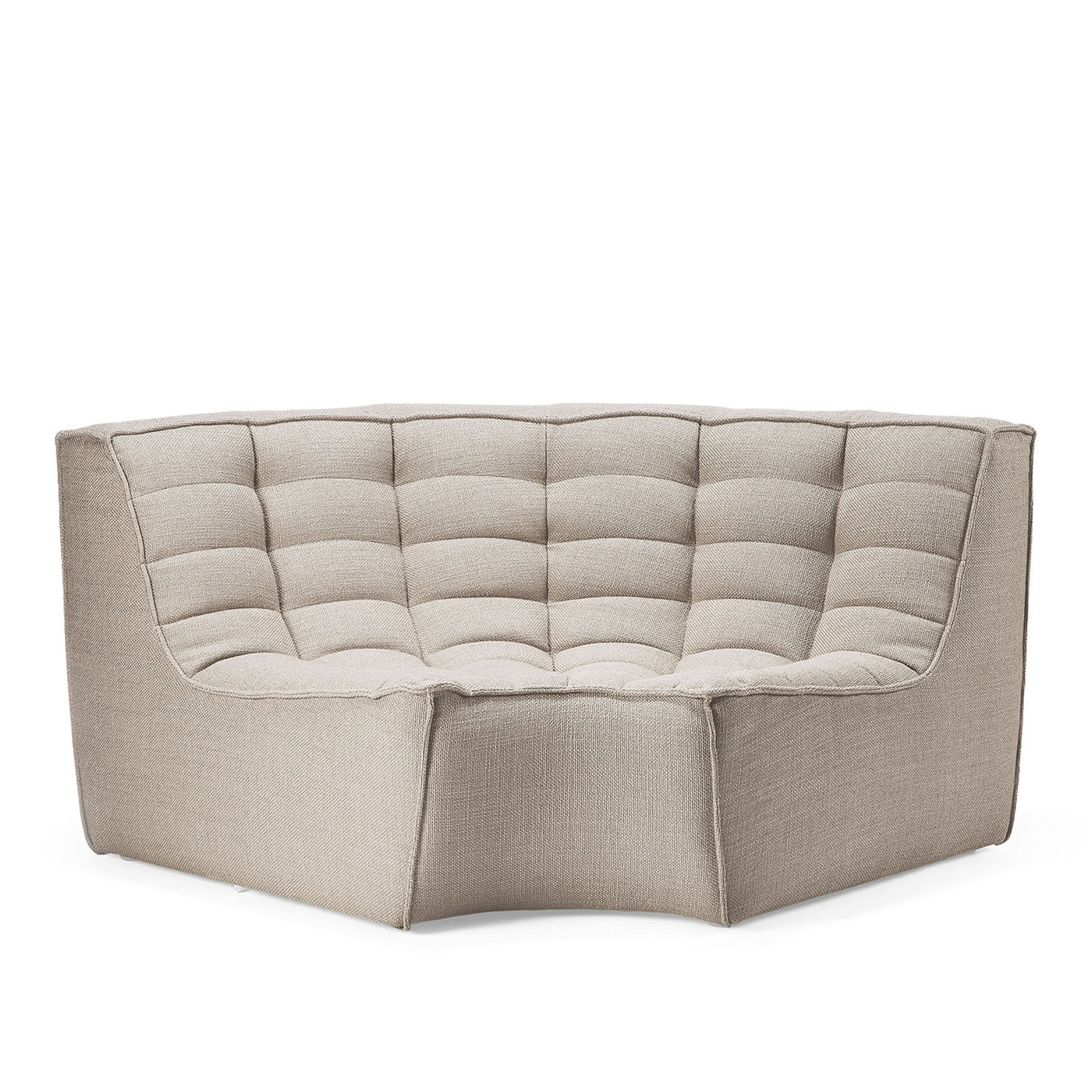 Ethnicraft - N701 Round Corner - Beige - Soffor - Jacques Deneef - Beige - Trä/Textilmaterial/Skum | Möbler - Soffor Och Dagbäddar - Soffor | Möbelexperten