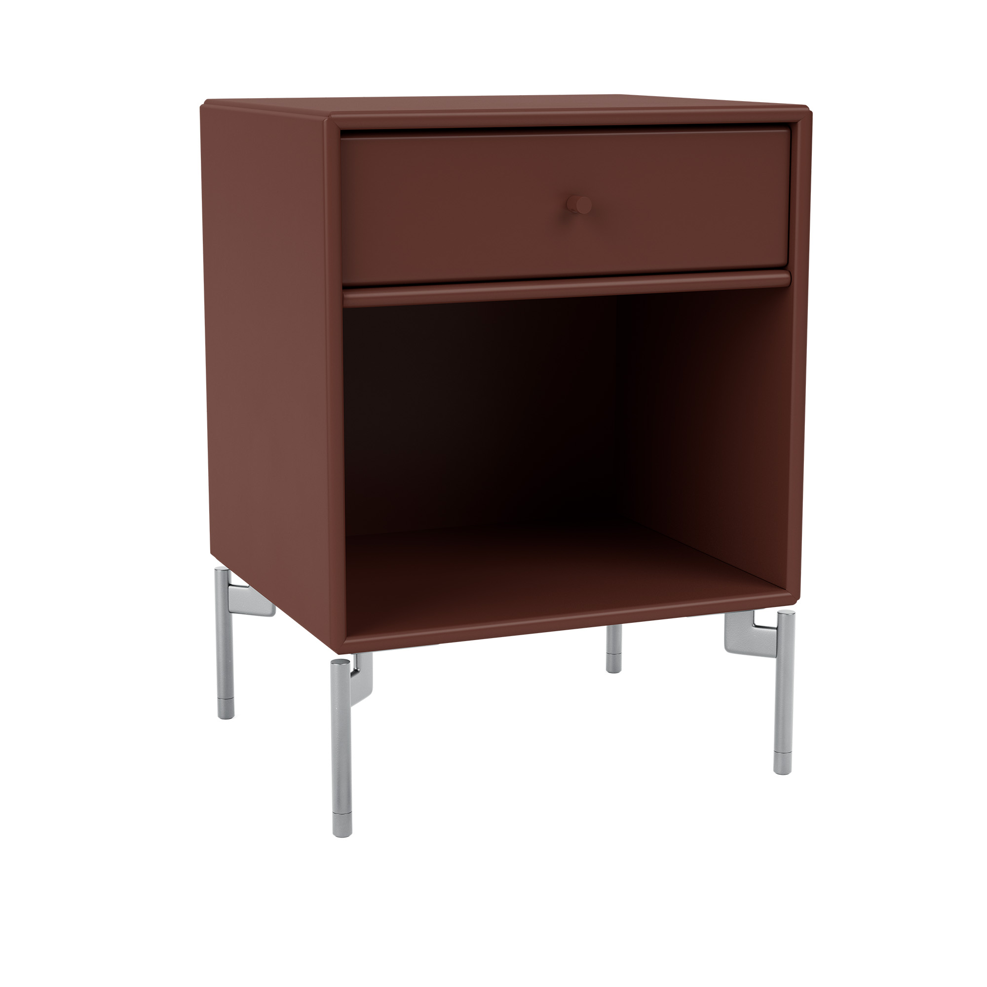 montana - dream nightstand 155-masala matt chrome - sängbord - peter j. lassen - brun - trä