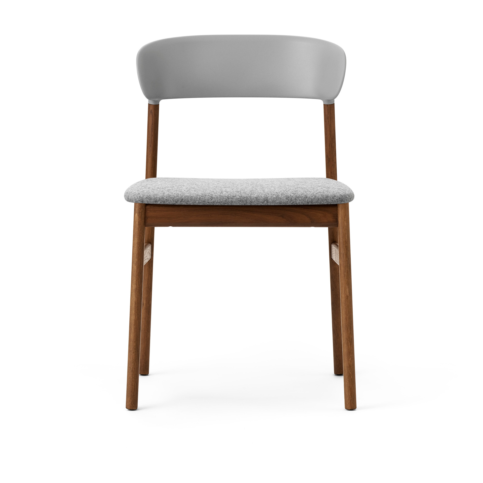 Normann Copenhagen - Herit Chair Upholstery Smoked Oak Synergy Grey - Spisestoler - Simon Legald - Grå - Lær/Tre/Plast