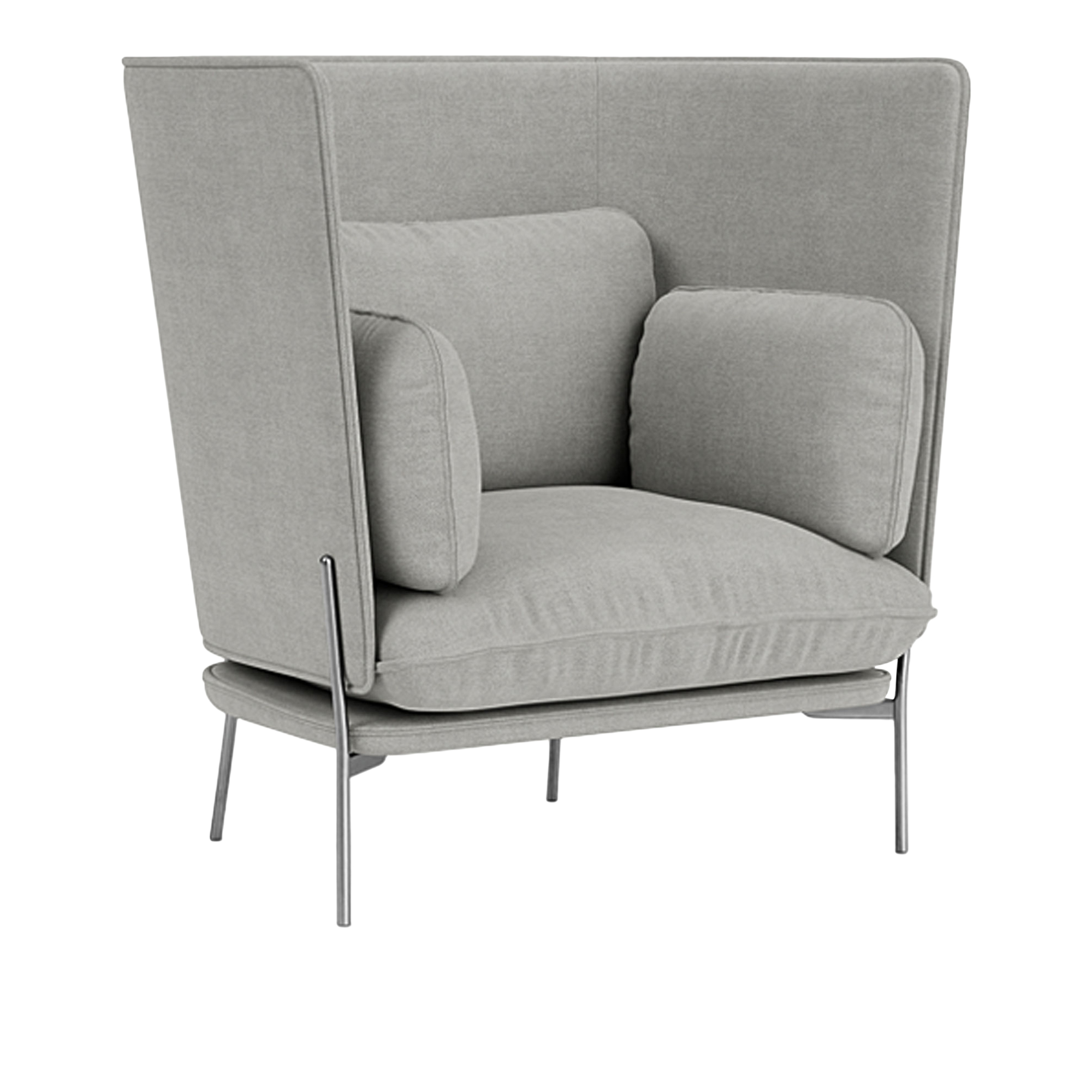 &Tradition - Cloud LN5 - Chrome - Fabric cat.2 - Fiord 151 - Fåtöljer - Luca Nichetto - MDF/Metall