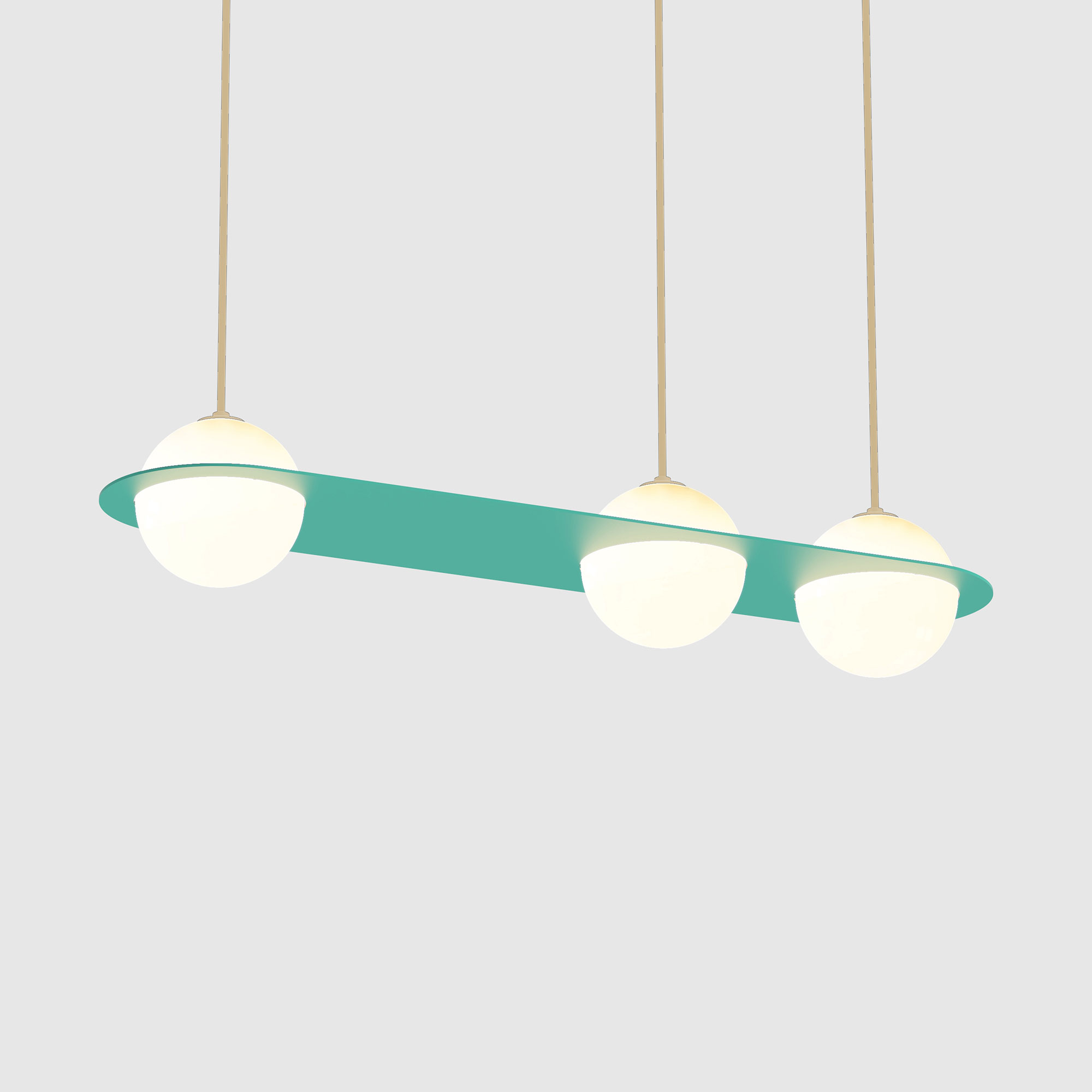 Lambert & Fils - Laurent 07, Parallel, Turquoise frame, Sand wires, Black canopy - Pendellampor - Blå