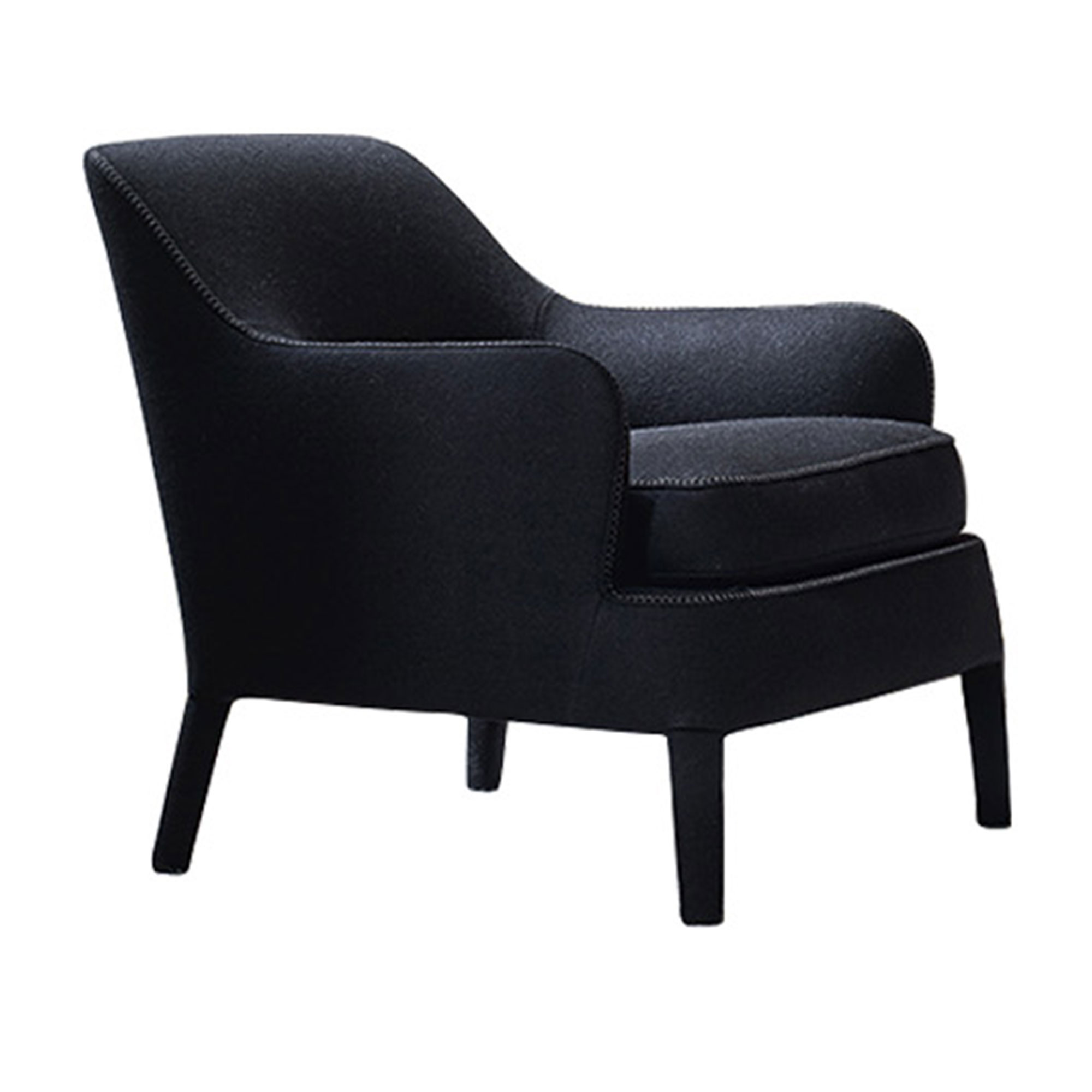 Maxalto - Febo Armchair 2837T, Brushed Black Oak, Fabric Cat. Extra, Ellade 100, Matching thread - Fåtöljer - Antonio Citterio - Svart - Metall/Trä/Textilmaterial