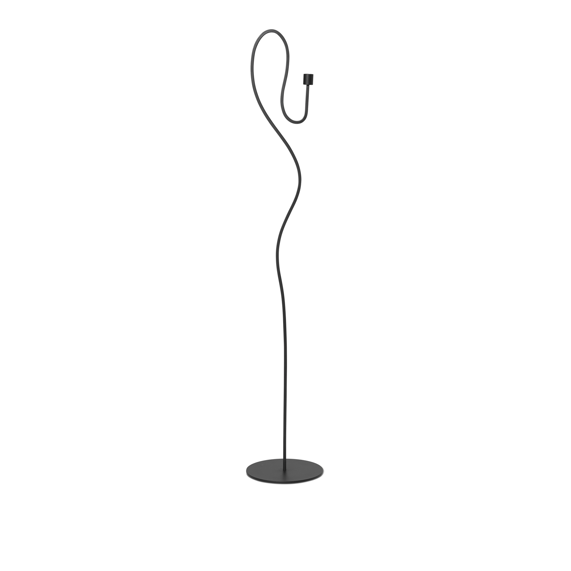 Ferm Living - Valse Floor Candle Holder - Black - Ljusstakar - Svart