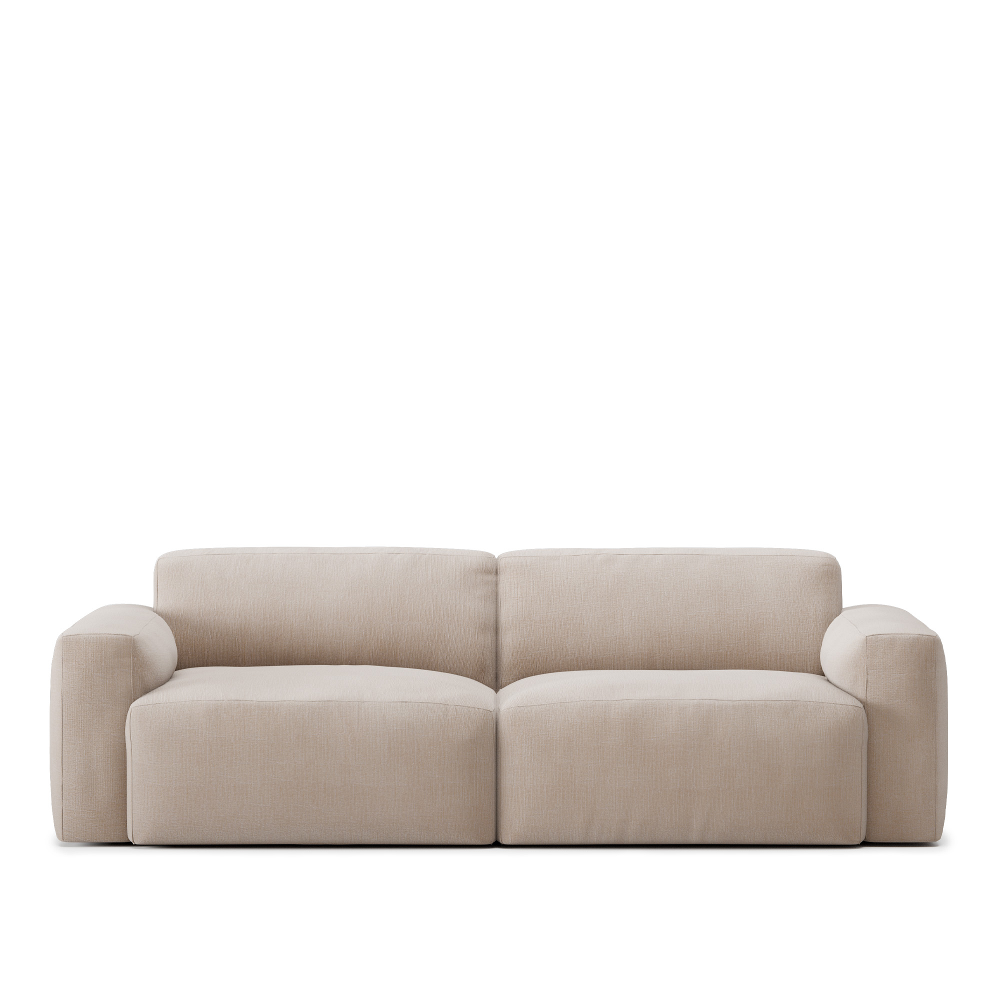 no ga - brick 2-seater med avtagbar klädsel – shadow beige - soffor - beige - dun/metall/trä/textilmaterial