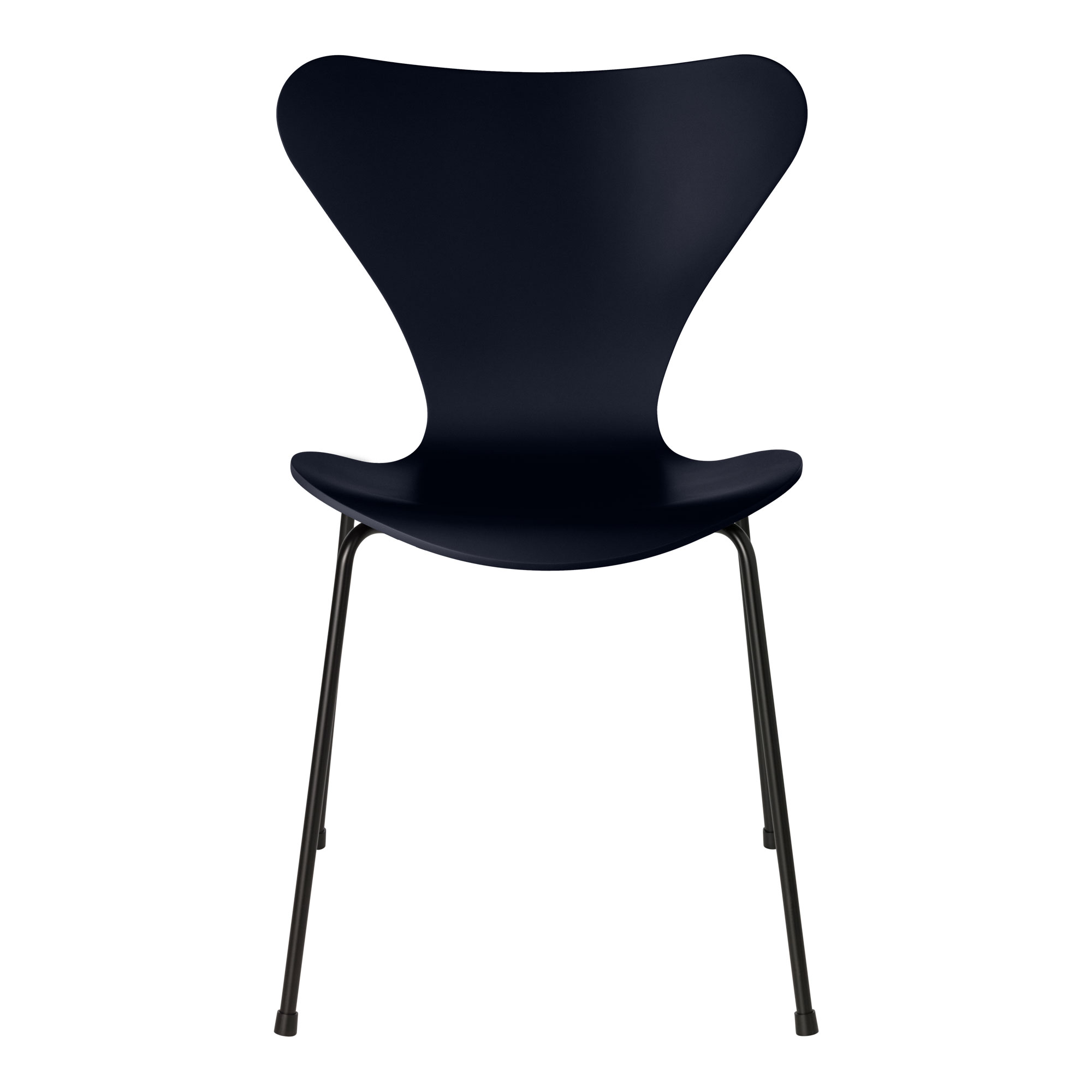 Fritz Hansen - Sjuan 3107 Midnight Blue Lackad/Black - Matstolar - designer_arne_jacobsen - Blå - Metall/Trä