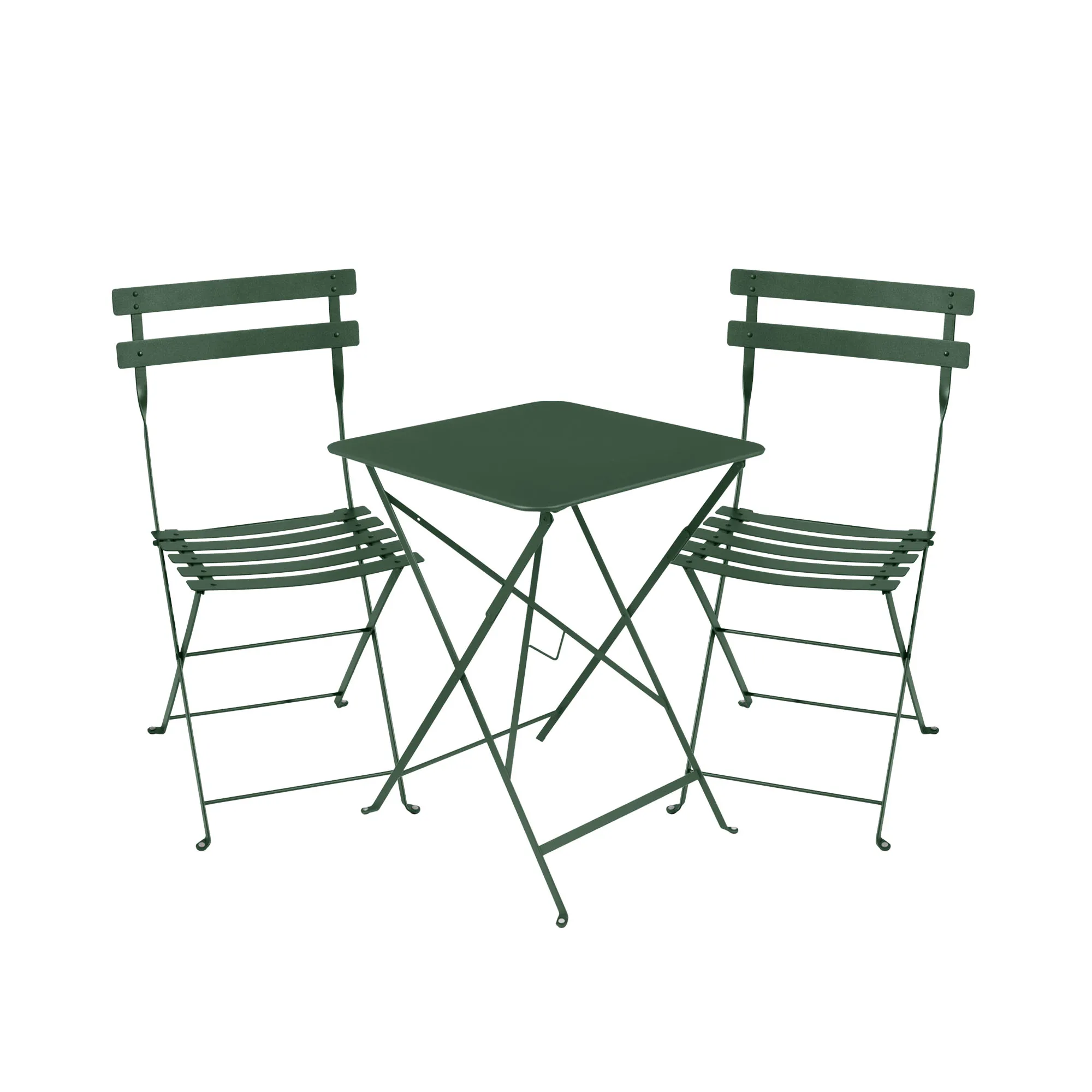 Bistro matgrupp bord 57cm & 2 metall stolar