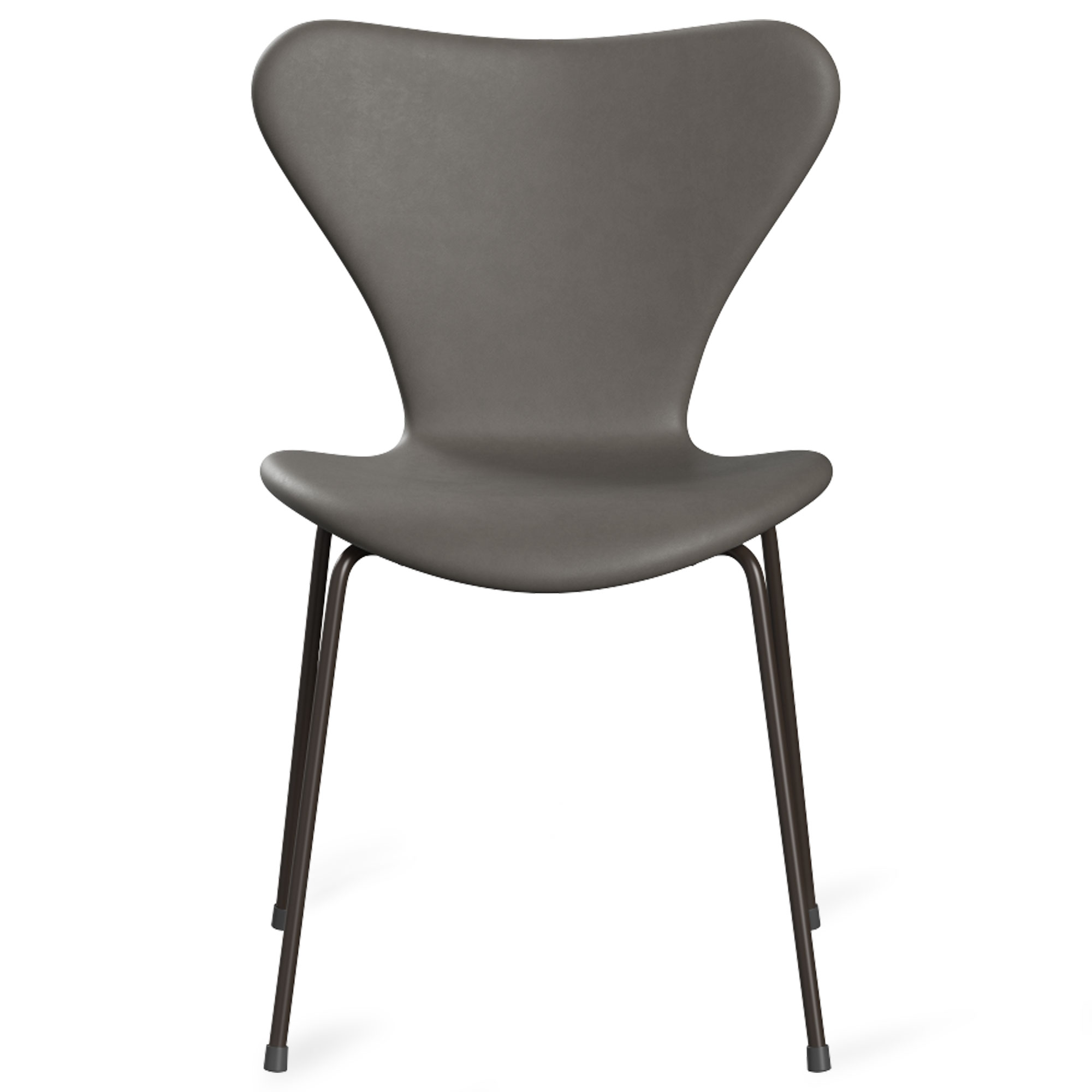 Fritz Hansen - Sjuan 3107 stol helkl&auml;dd brown bronze / essential lava - Matstolar - Arne Jacobsen - Gr&aring; - L&auml;der/Metall/Tr&auml;