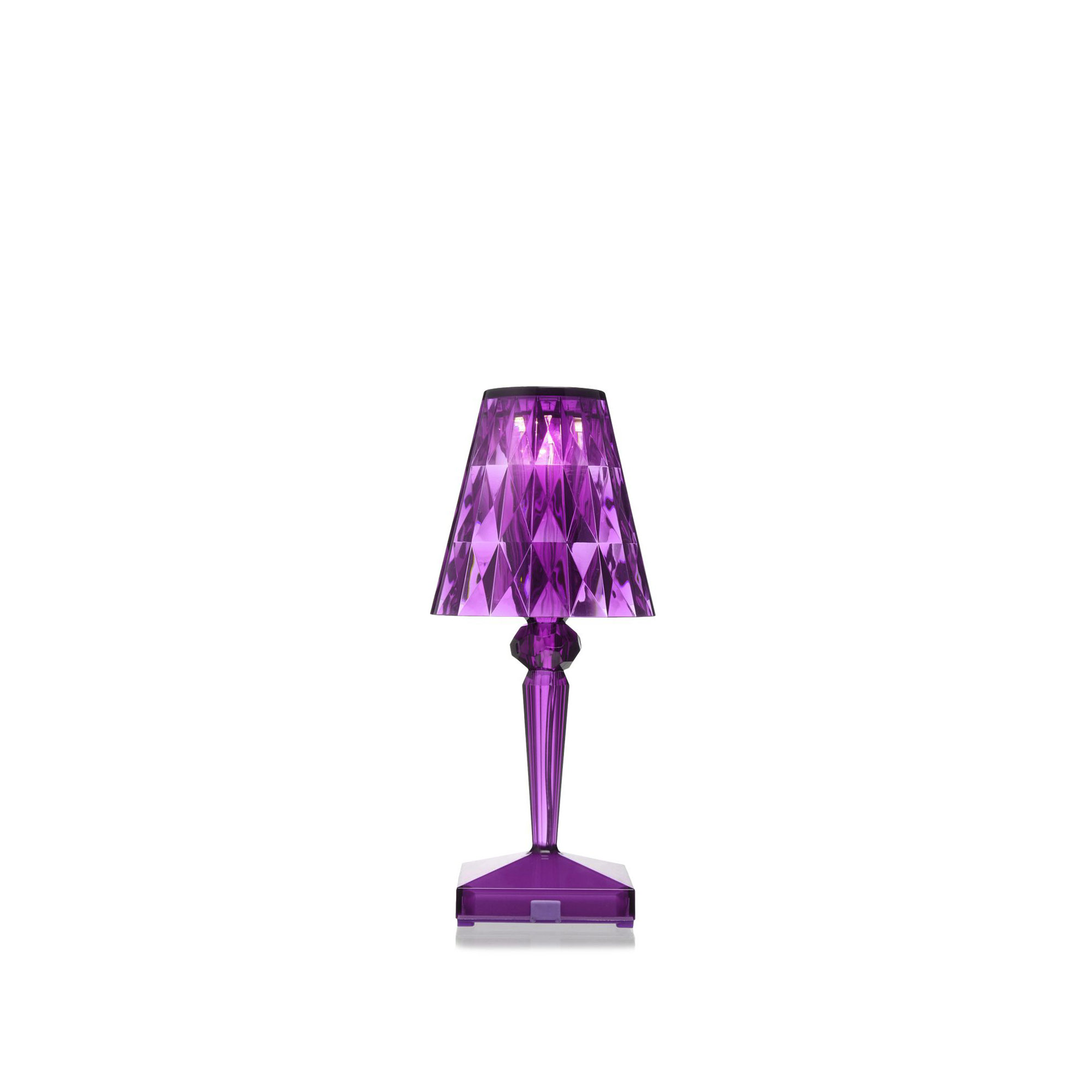 Kartell - Battery Table Lamp 9140, Transparent Plum, Incl. LED 1,2W 130lm 2700K - Bordslampor utomhus - Ferruccio Laviani - Lila