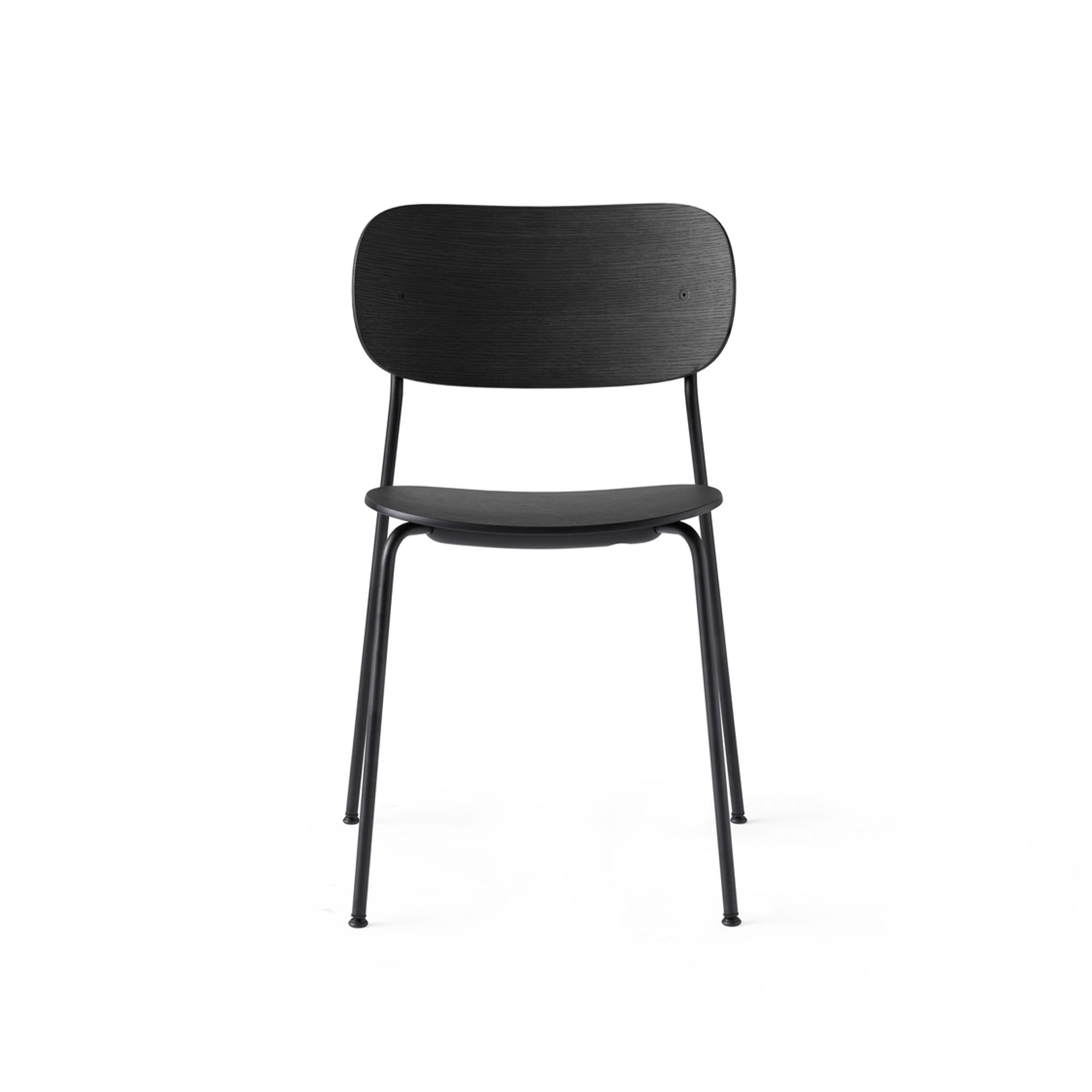 Audo Copenhagen - Co Dining Chair, Black Steel Base, Black Oak Seat & Back - Matstolar - Norm Architects - Svart - Metall/Trä