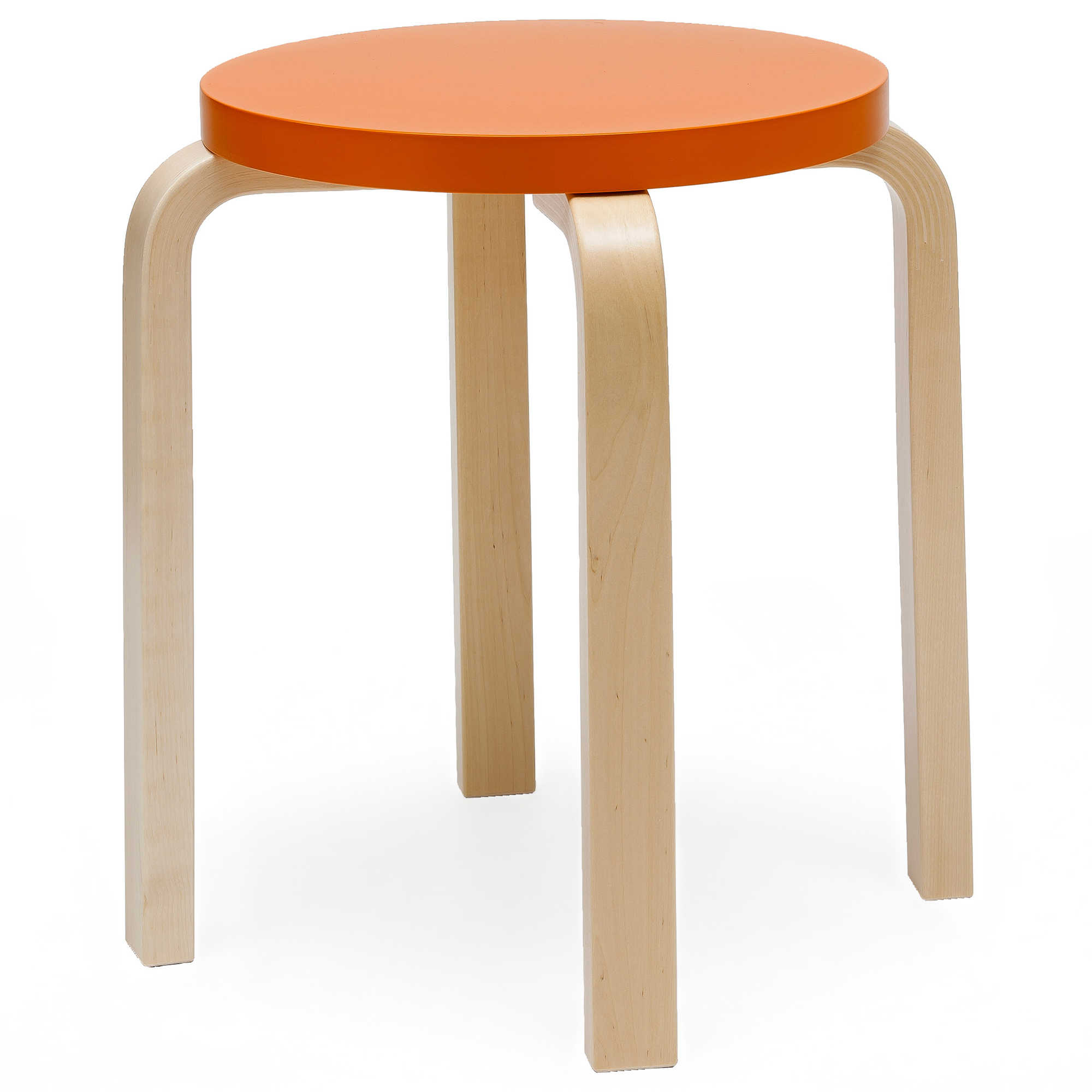 Artek - Pall E60 - Klarlackad/Orange - Pallar - Alvar Aalto - Orange - Trä | Möbler - Stolar Och Pallar - Pallar | Möbelexperten
