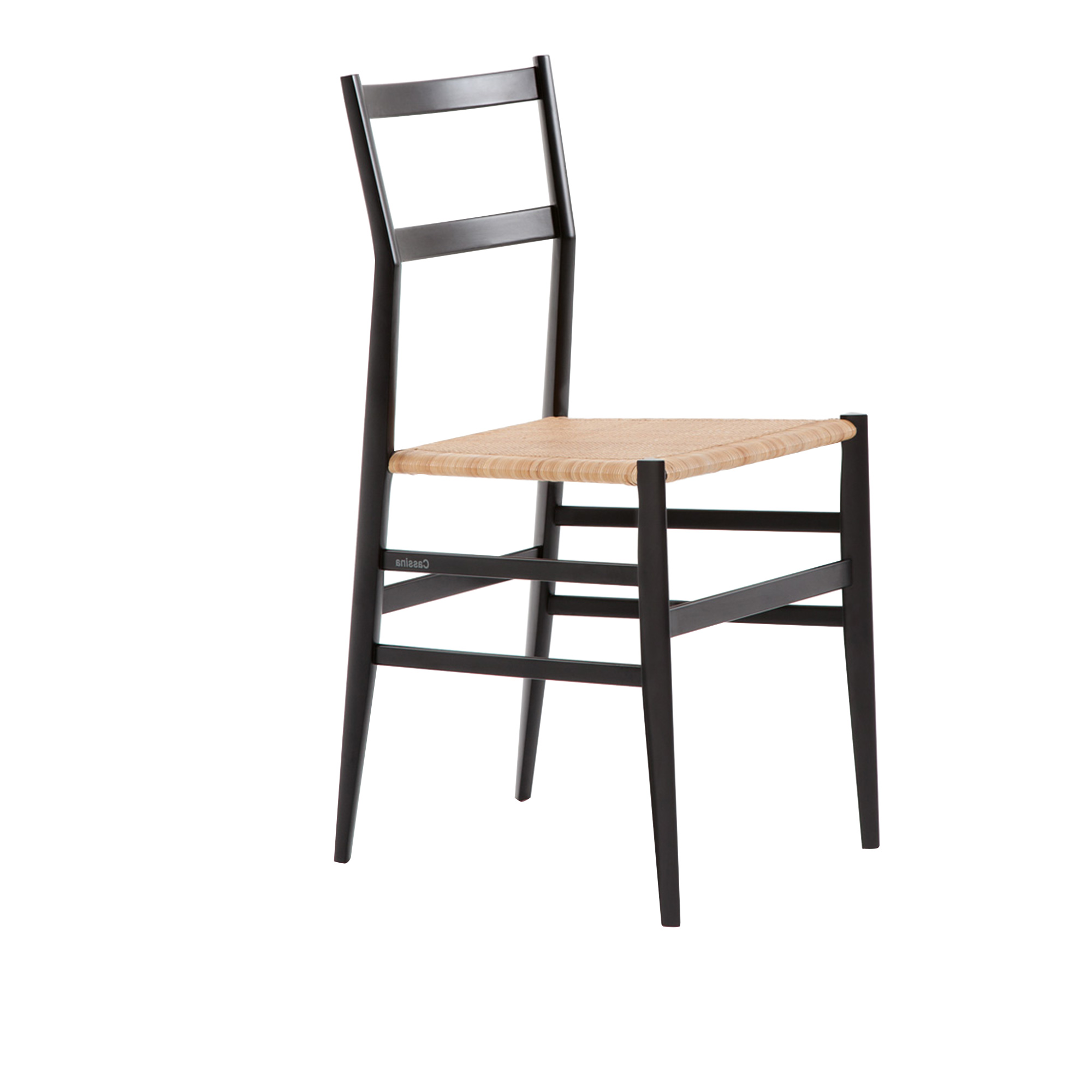 Cassina - 699 Superleggera - India Cane/Svartlackad ask - Spisestoler - Gio Ponti - Svart - Tre