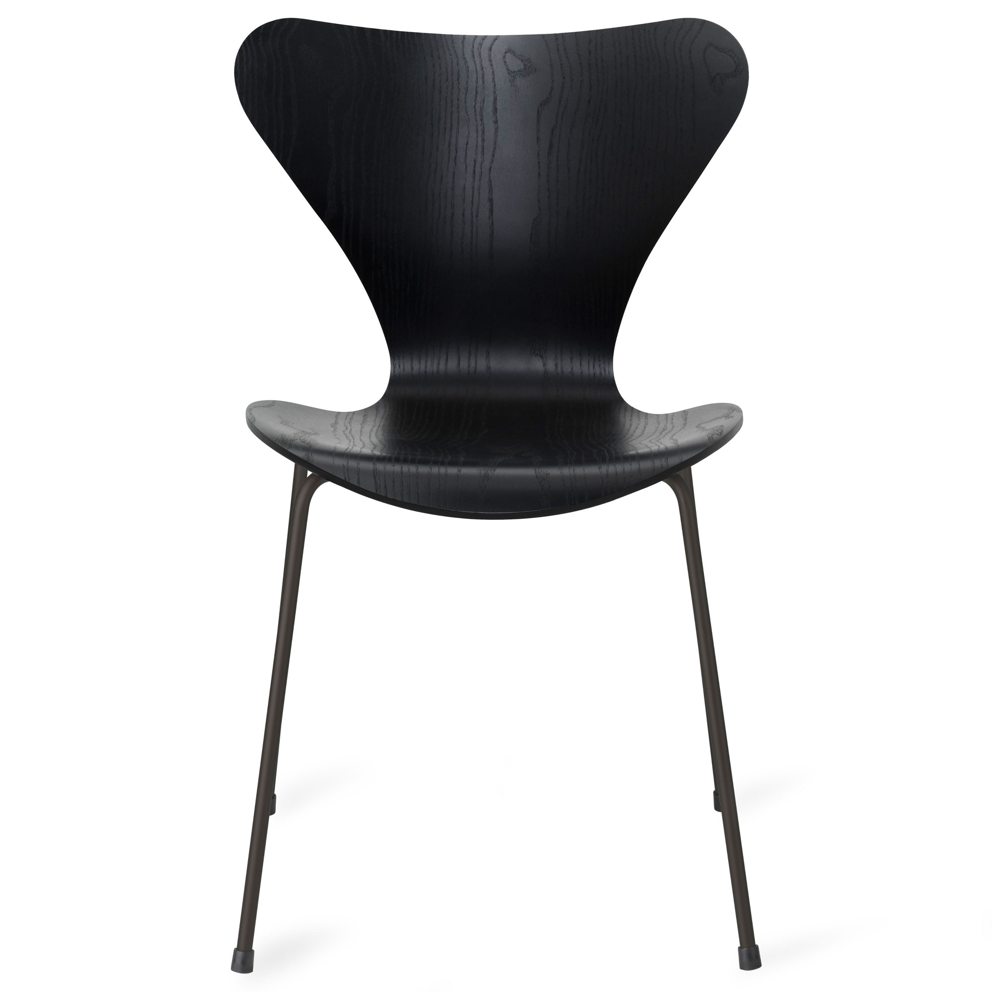 Fritz Hansen - Sjuan 3107 stol f&auml;rgad askfan&eacute;r warm graphite / black - Matstolar - Arne Jacobsen - Svart - Metall/Tr&auml;