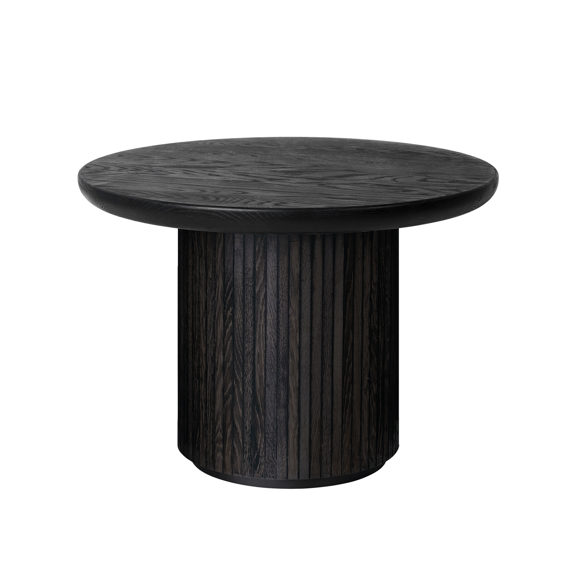 Gubi - Moon Coffee Table Round H45 x Ø60, Brown/Black Stained Veneer Oak Lacquered - Soffbord - Space Copenhagen - Brun,Svart - Trä