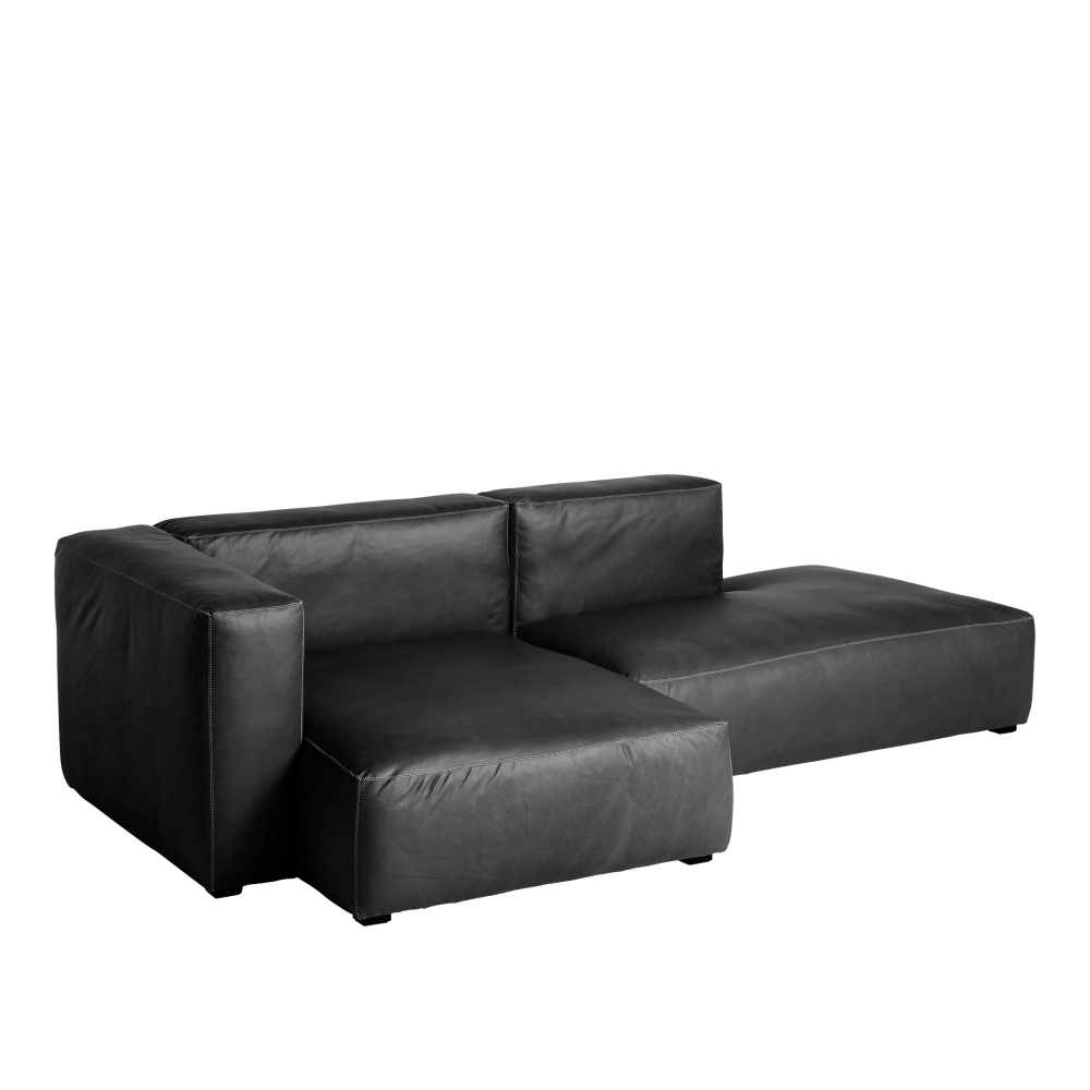 HAY - Mags Soft 2,5 Seater Combination 3 Left - Light Grey Stitching - Cat.6 - Sense Black - Soffor - Svart