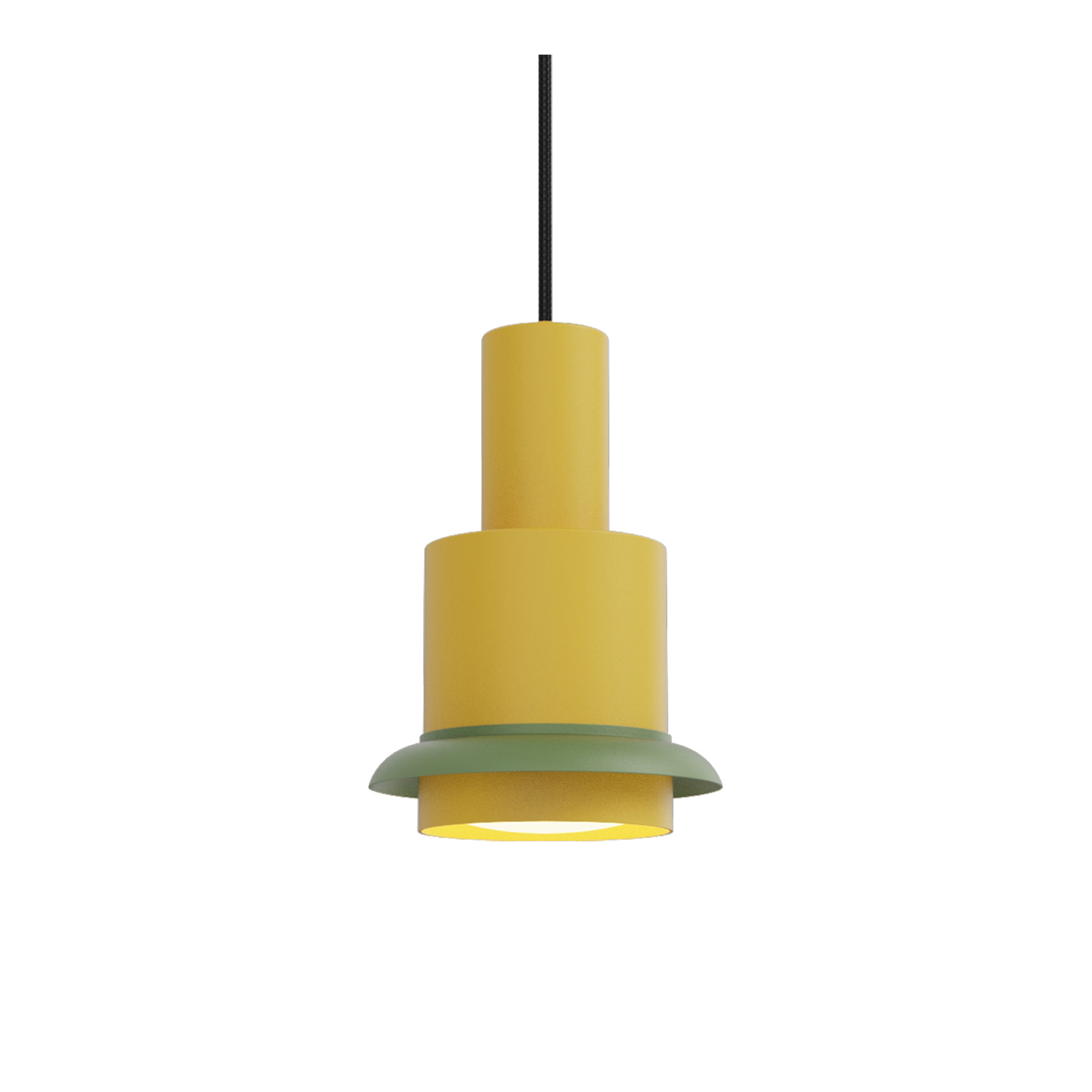 DCWéditions - Chaumont 190 Pendant lamp Ø19 cm H28 cm – Yellow & Green - Pendellampor - Marc Held - Grön,Gul | Belysning - Taklampor - Pendellampor | Möbelexperten