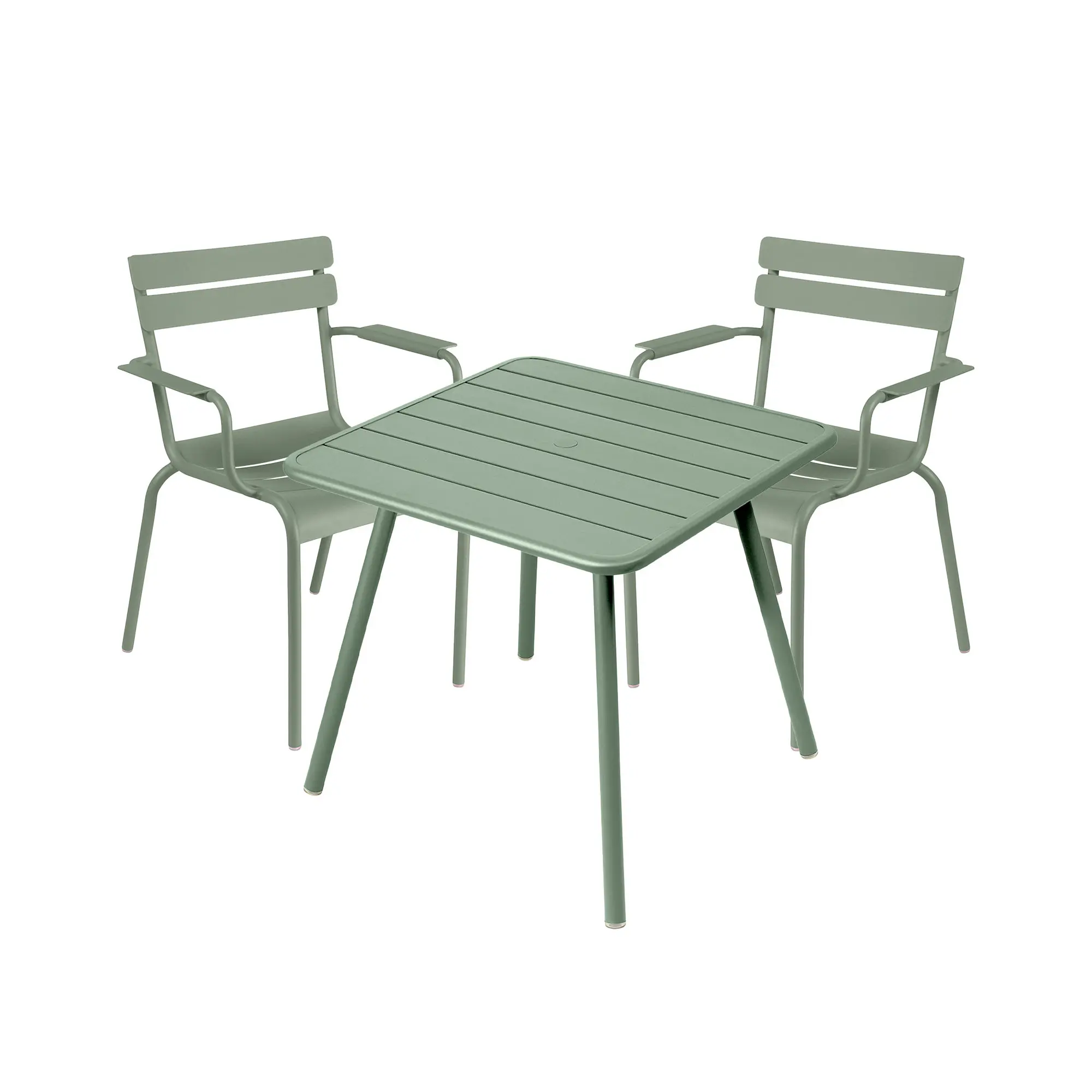 Luxembourg spisegruppe firbent bord & 2 karmstoler