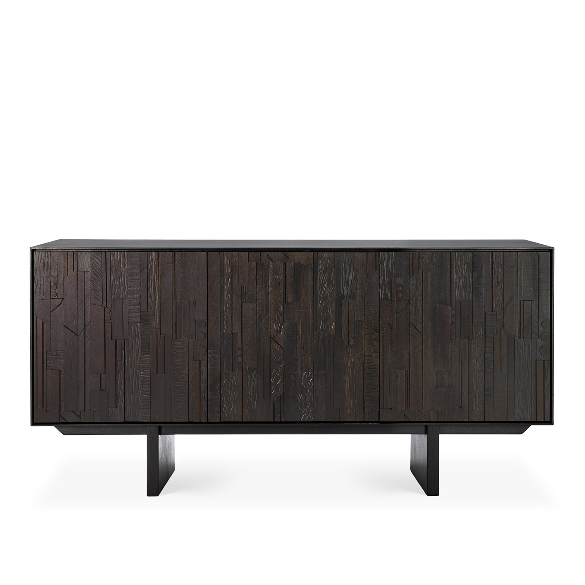 Ethnicraft - Mosaic Sideboard - Varnished Teak - Off Black - 3 Doors - Sk&auml;nkar och sideboards - Alain Van Havre - Svart - Tr&auml;